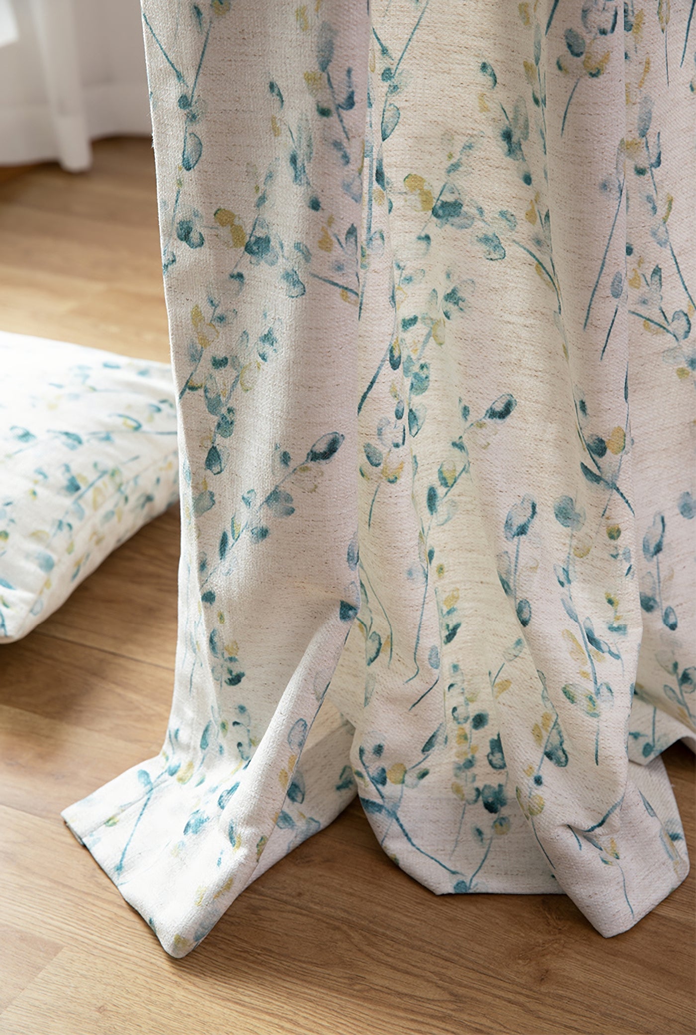 A pair of Panels Floral Botanical Curtains, Blue flower, Pattern Floral Curtains, Bedroom/curtains for living room, Custom Curtain Panels
