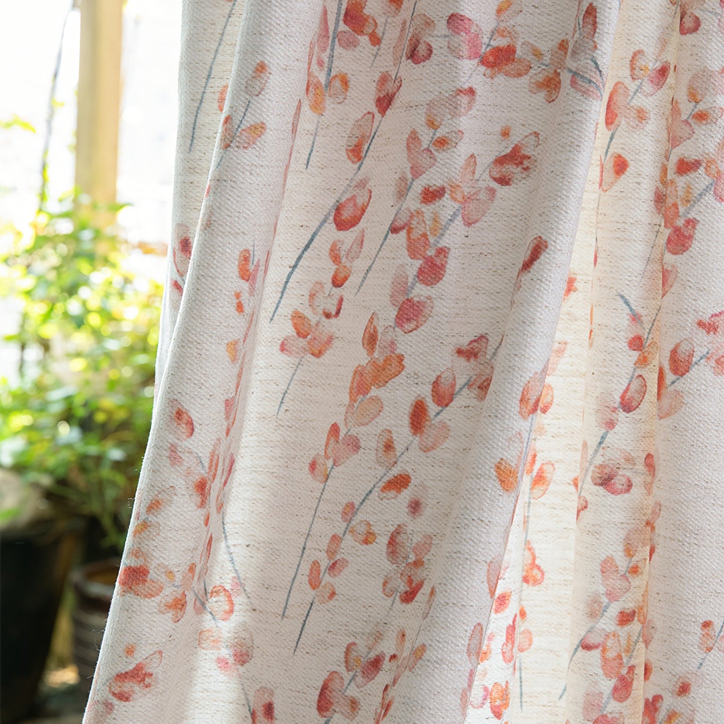 2 Panels Floral Botanical Curtains, Window Curtain, Pattern Floral Curtains, Bedroom/curtains for living room, Custom Curtain Panels