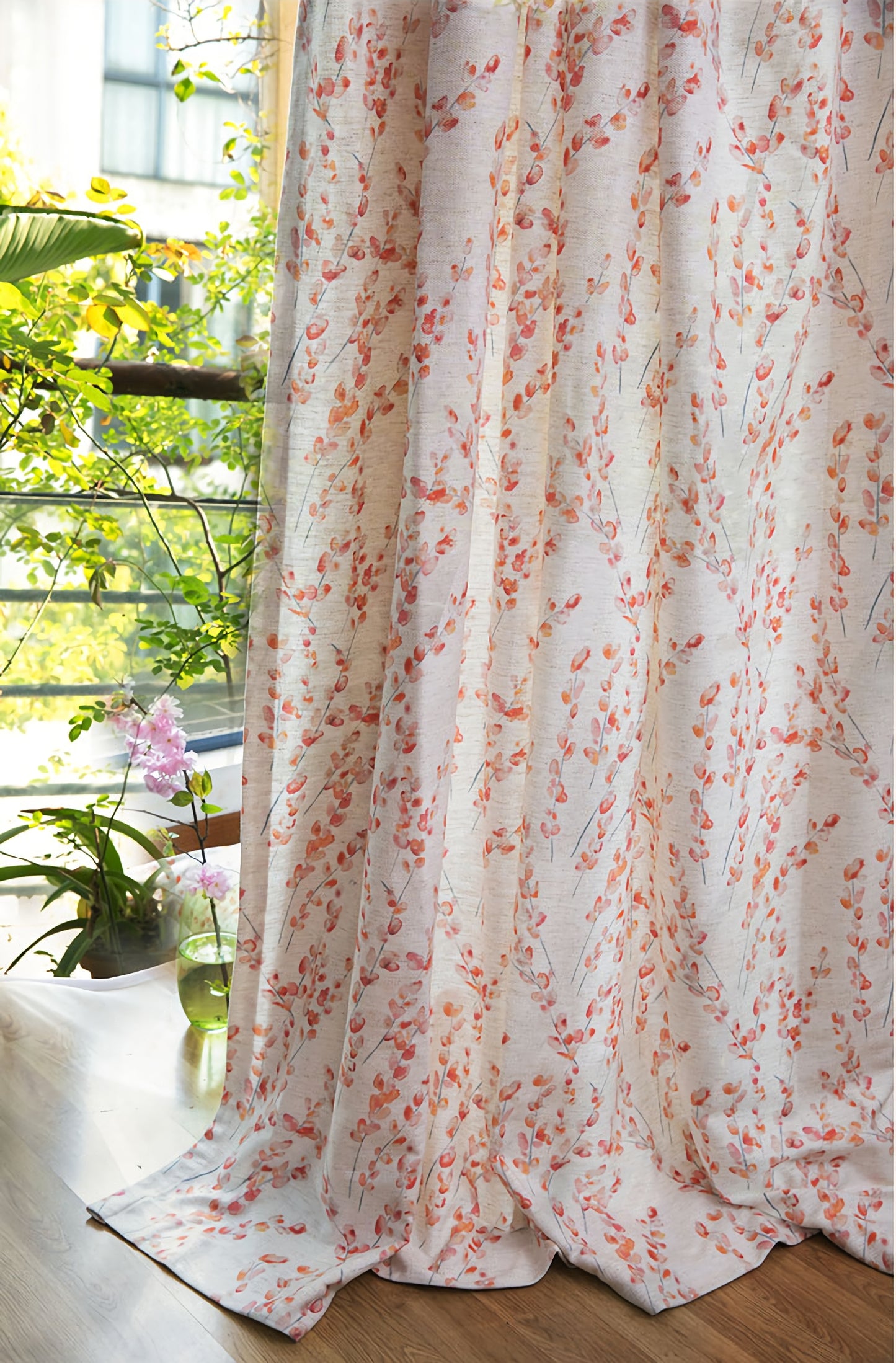 2 Panels Floral Botanical Curtains, Window Curtain, Pattern Floral Curtains, Bedroom/curtains for living room, Custom Curtain Panels