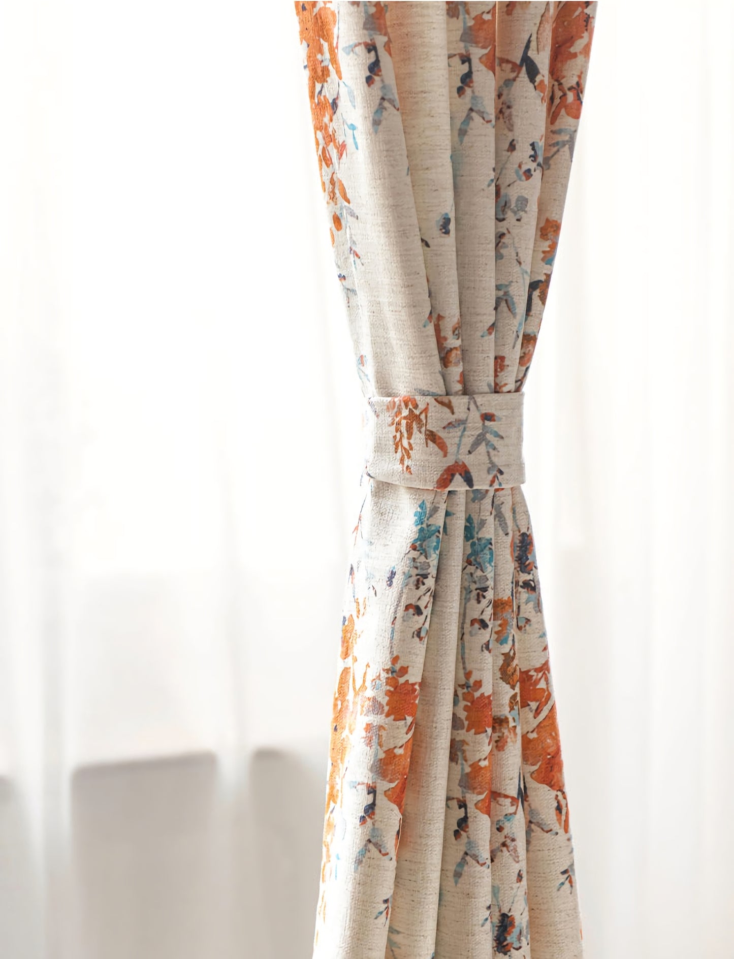 A Pair of Romantic Floral Curtain Panel - bedroom/living room flower pattern curtains  Custom Curtain Panel
