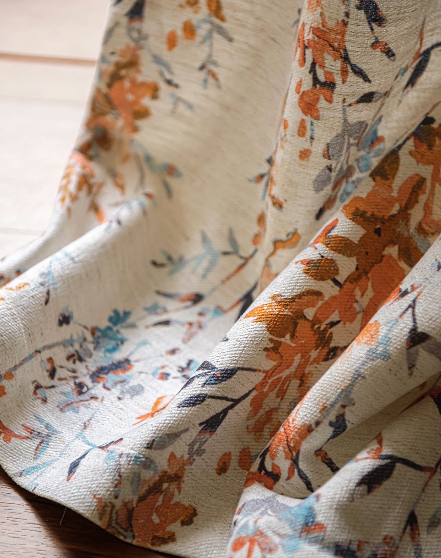 A Pair of Romantic Floral Curtain Panel - bedroom/living room flower pattern curtains  Custom Curtain Panel