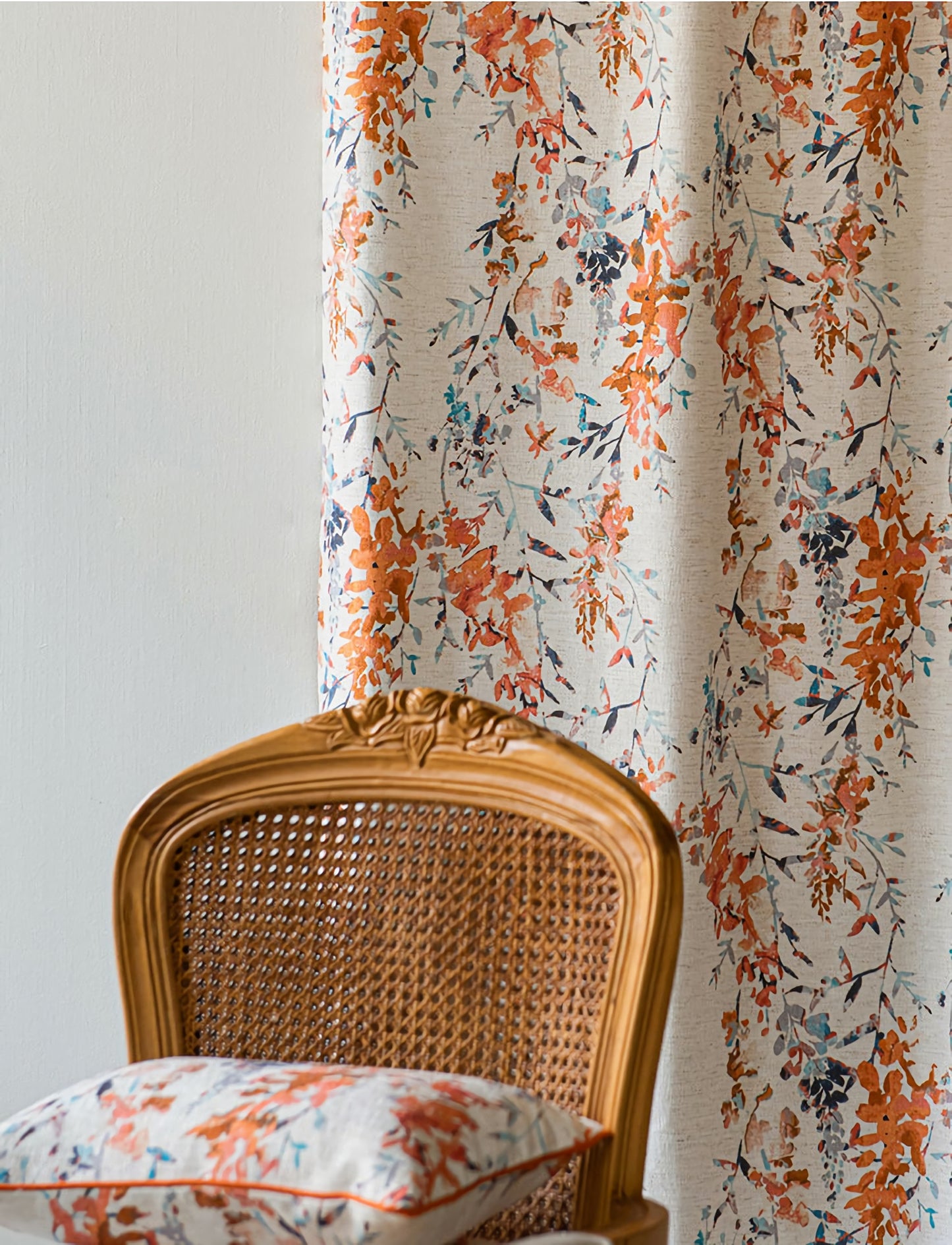 A Pair of Romantic Floral Curtain Panel - bedroom/living room flower pattern curtains  Custom Curtain Panel