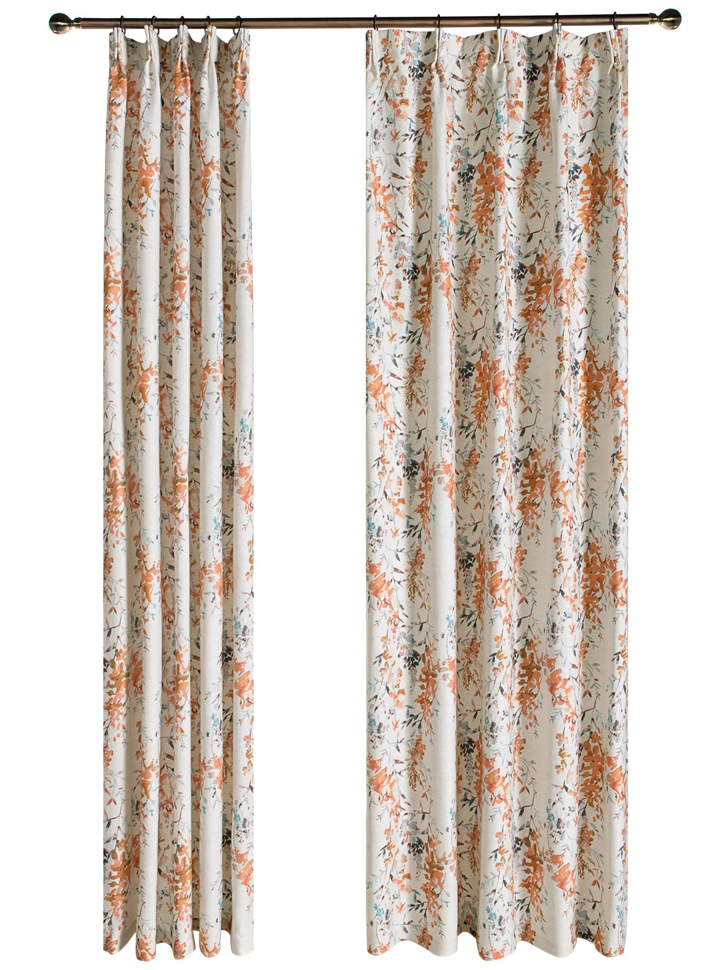 A Pair of Romantic Floral Curtain Panel - bedroom/living room flower pattern curtains  Custom Curtain Panel