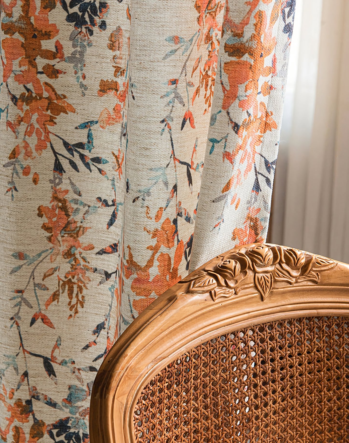 A Pair of Romantic Floral Curtain Panel - bedroom/living room flower pattern curtains  Custom Curtain Panel