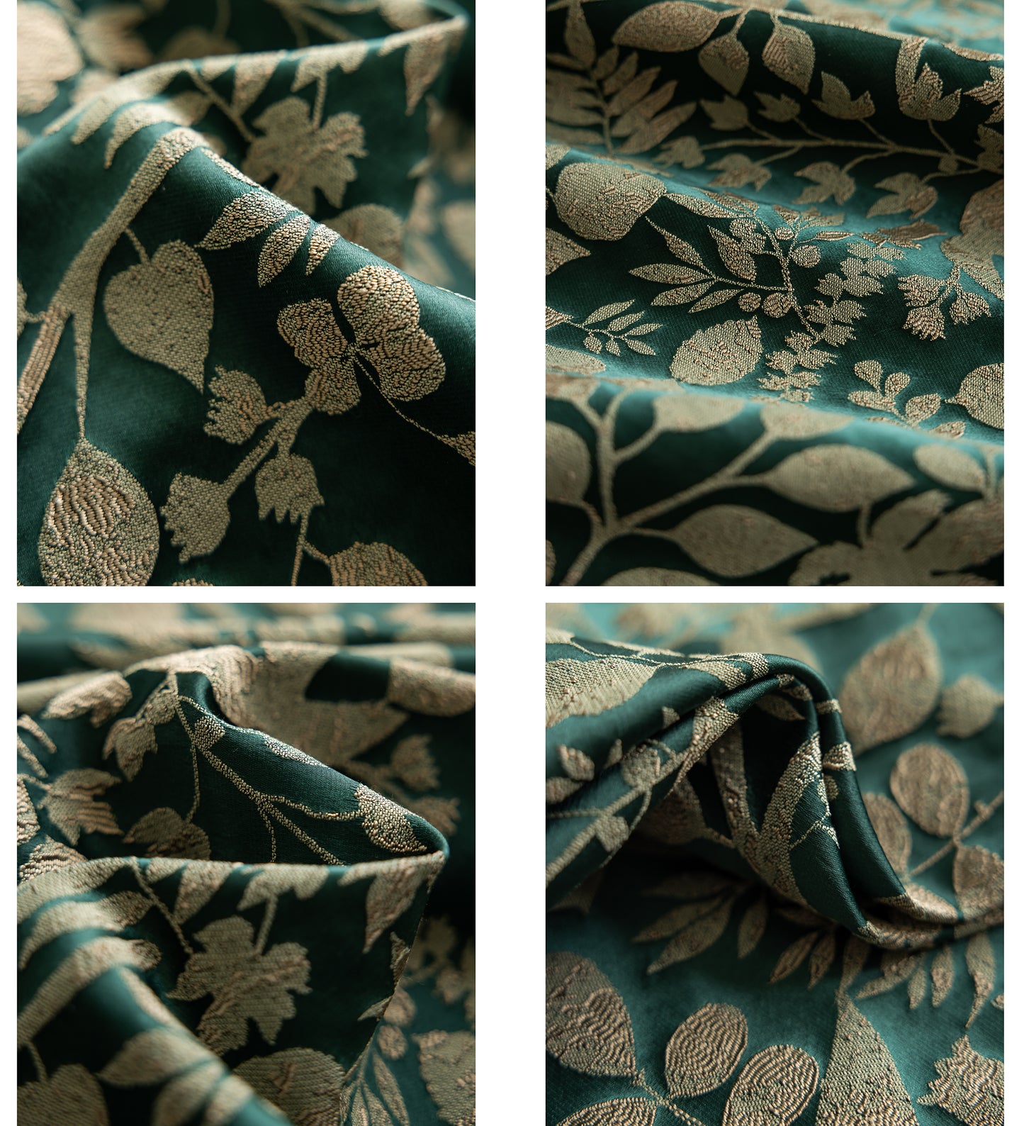 Pair of Emerald /Deep Green Luxury Thread Botanical Floral Embroidery Curtains for Bedroom, Curtains for Living Room Panels, Custom Curtains