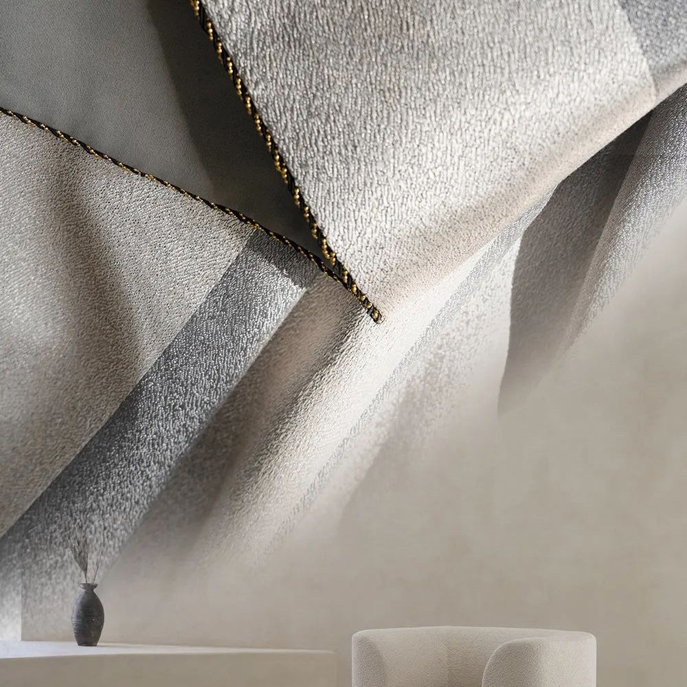 A Pair of Black and Beige Vertical Striped Luxury Curtain Panel Draperies/ Bedroom/Living Room, Custom Curtains Panels
