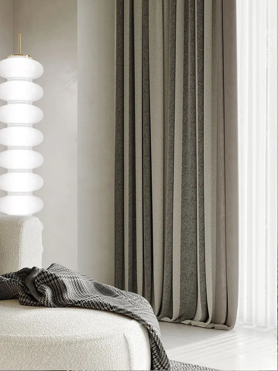 A Pair of Black and Beige Vertical Striped Luxury Curtain Panel Draperies/ Bedroom/Living Room, Custom Curtains Panels