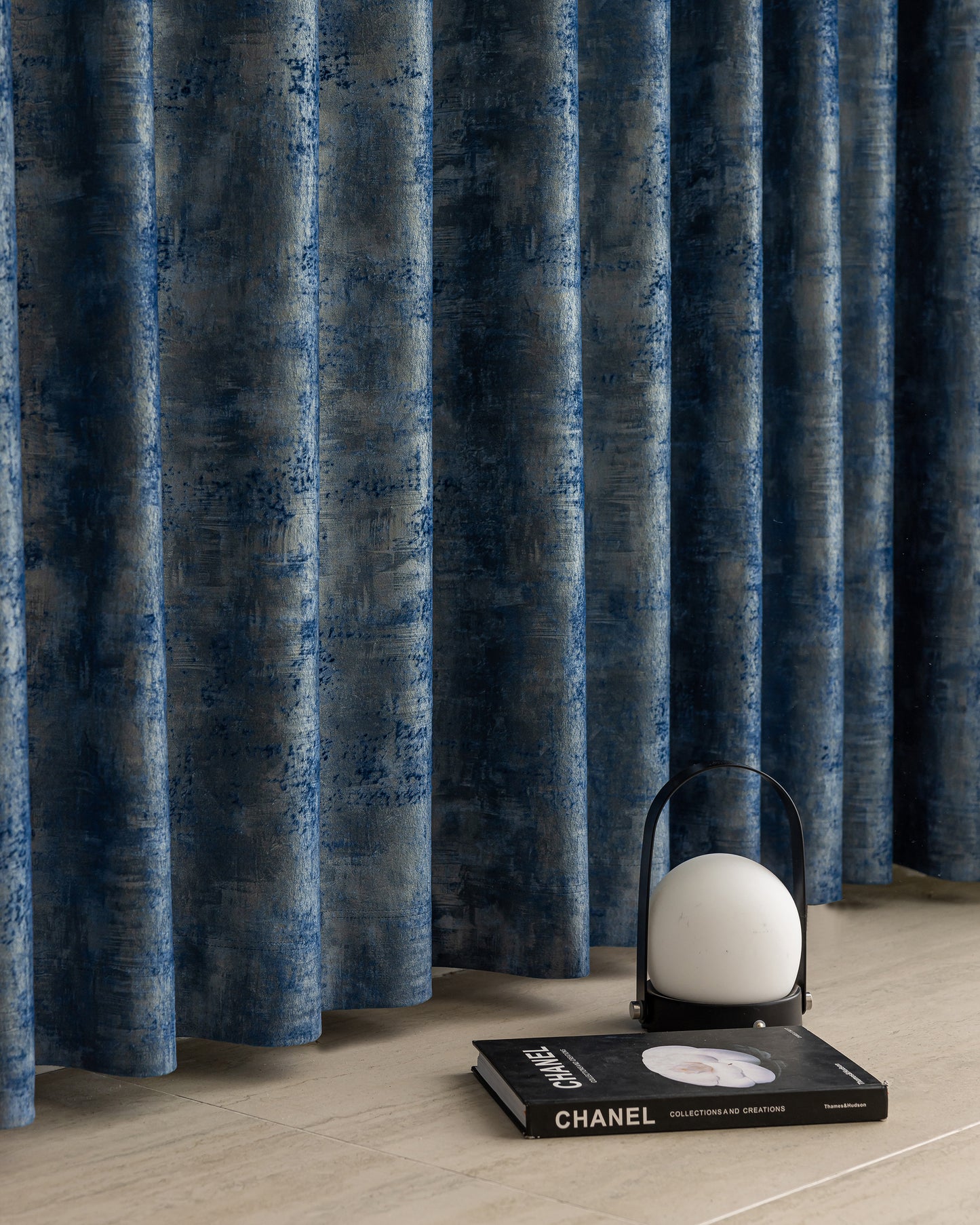 Pair of Luxurious Gold Gilded Blue Velvet Curtain Panels, Velvet Drapes for Bedroom Living Room Custom Curtains Velvet Curtains