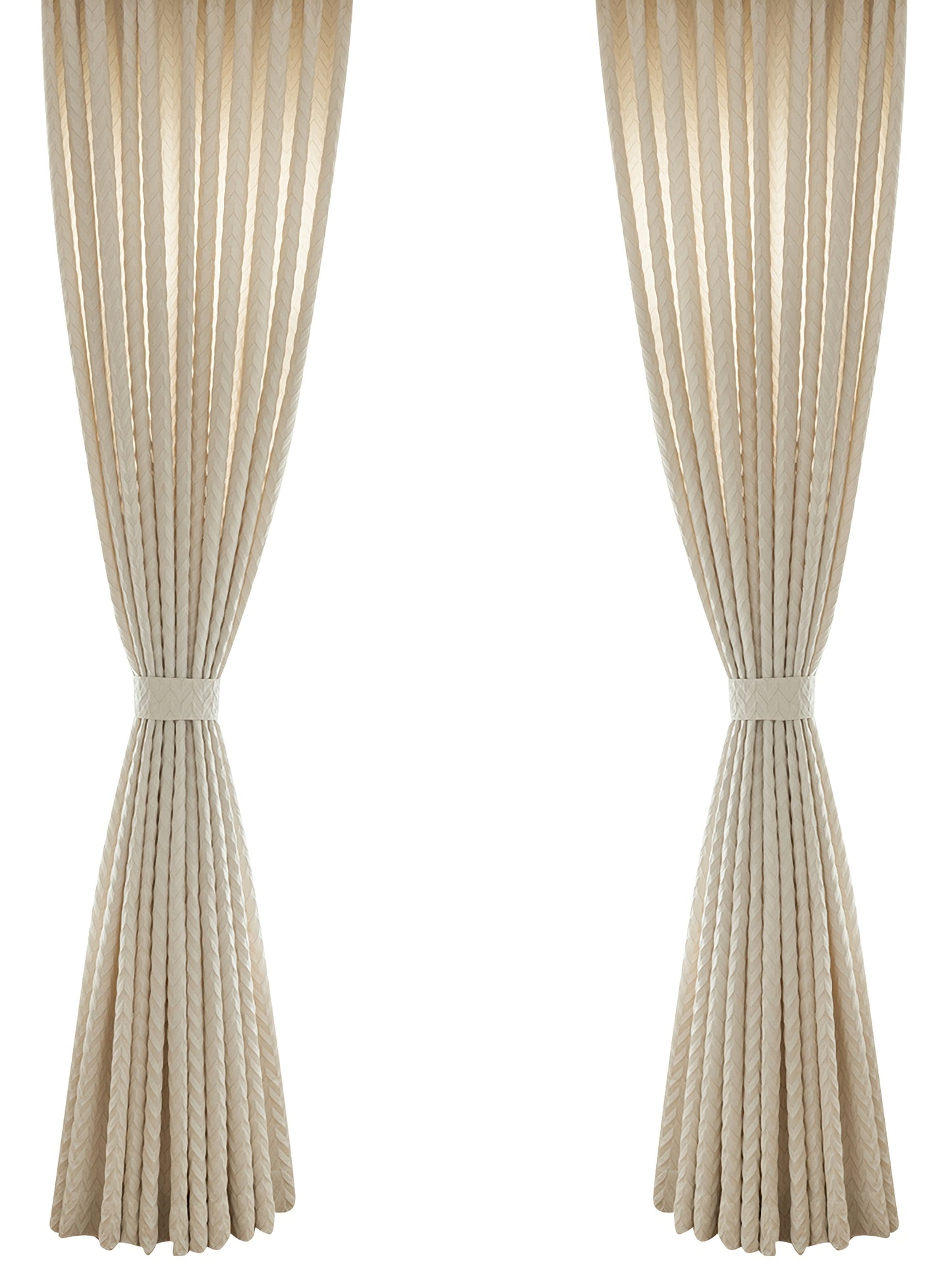 Pair of Bohemian Beige/Cream Jacquard Curtain Panel Bedroom/Living Room Curtains Custom Curtains Window Panel Drapes Custom Any Size Curtain