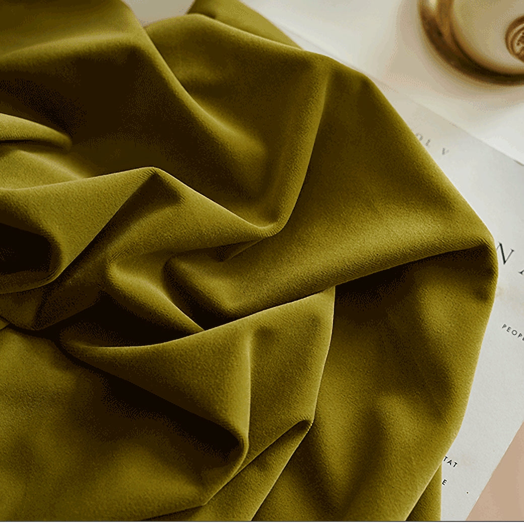 A pair of Heavy/Olive/Moss Green Luxury Velvet Curtains, Window Curtain Panel Drapes, Bedroom/Curtains for living room, Custom Curtain