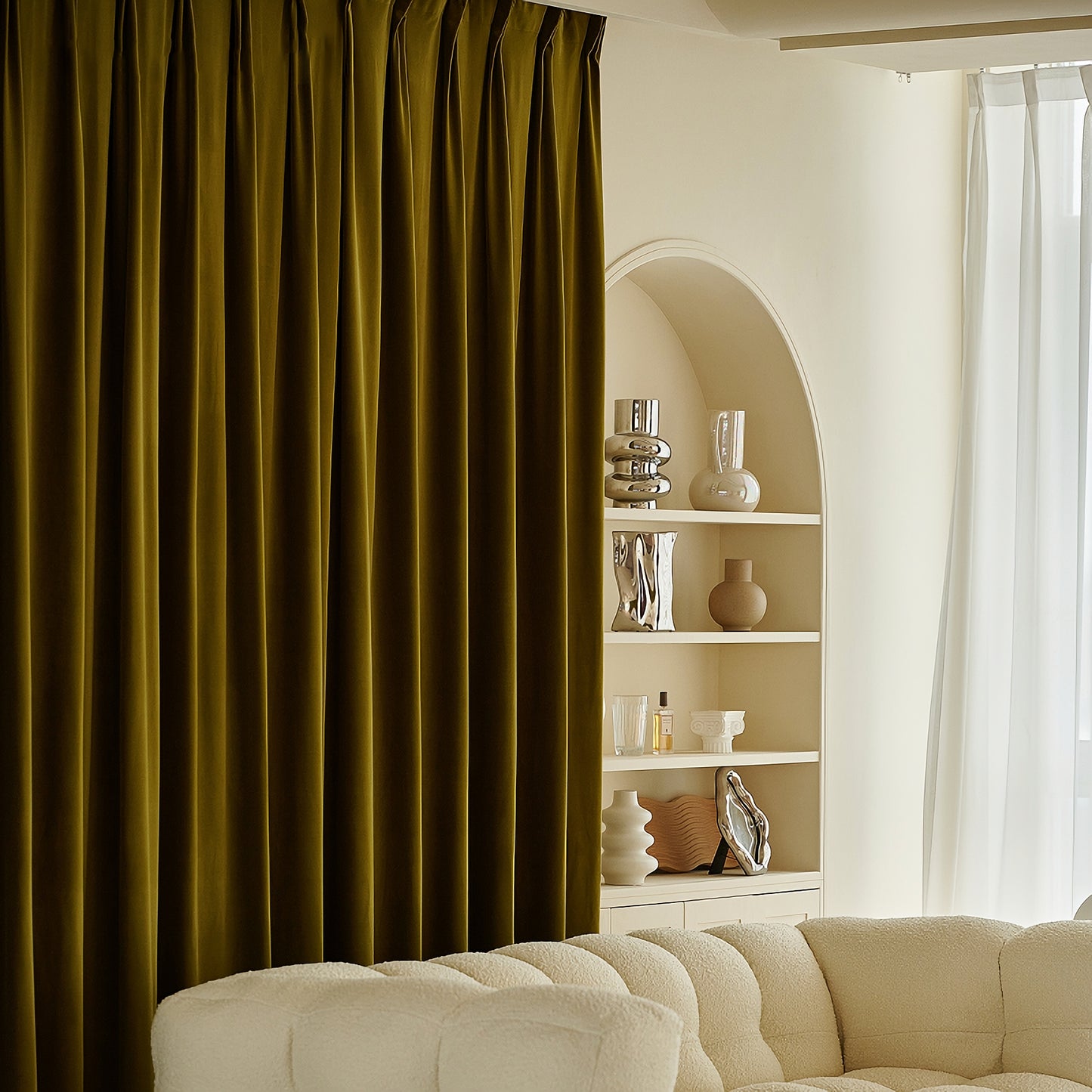 A pair of Heavy/Olive/Moss Green Luxury Velvet Curtains, Window Curtain Panel Drapes, Bedroom/Curtains for living room, Custom Curtain
