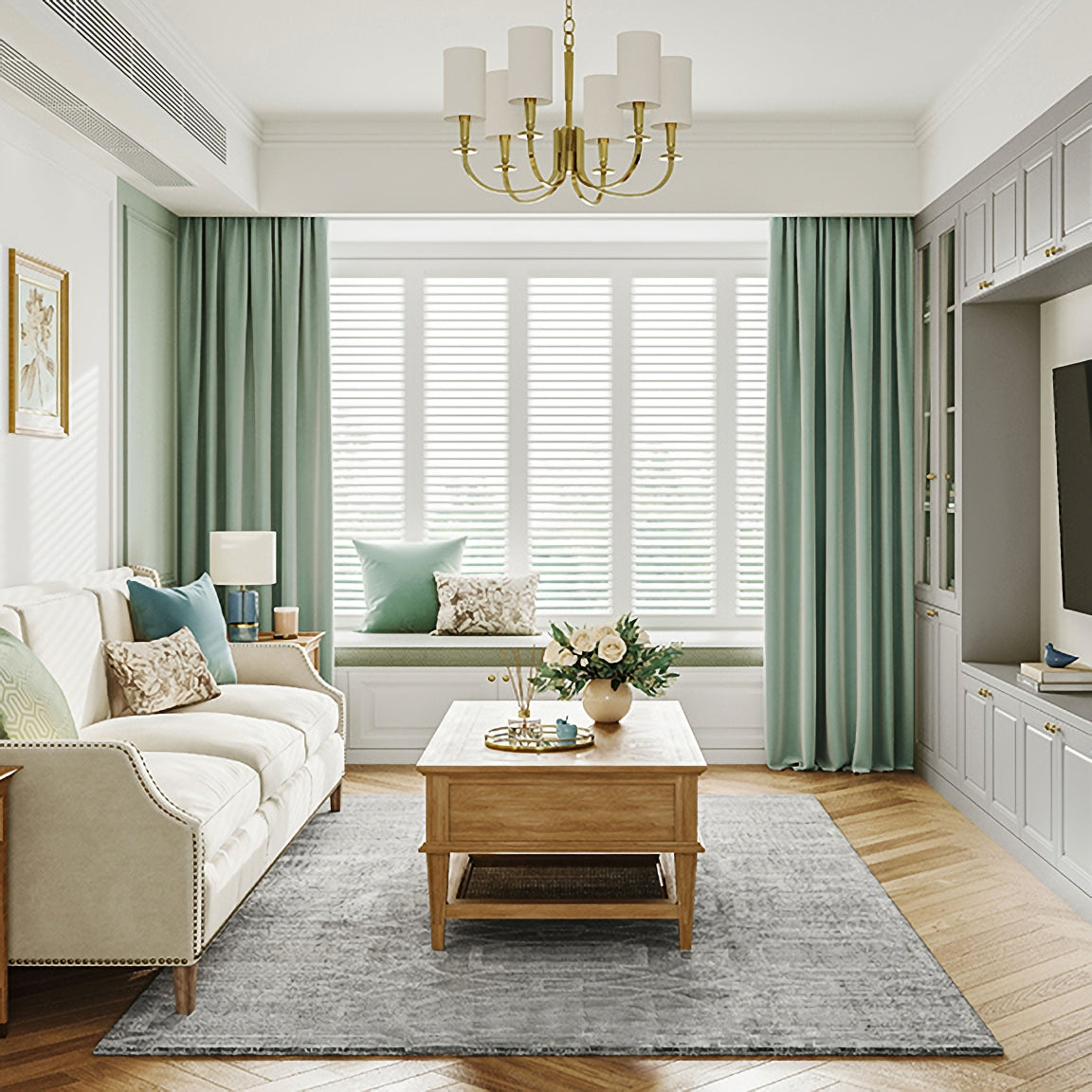 Pair of Mint Green Velvet Curtains, Bedroom Velvet Curtains, Living Room Pepper Mint Green Velvet Curtains, Custom Curtains