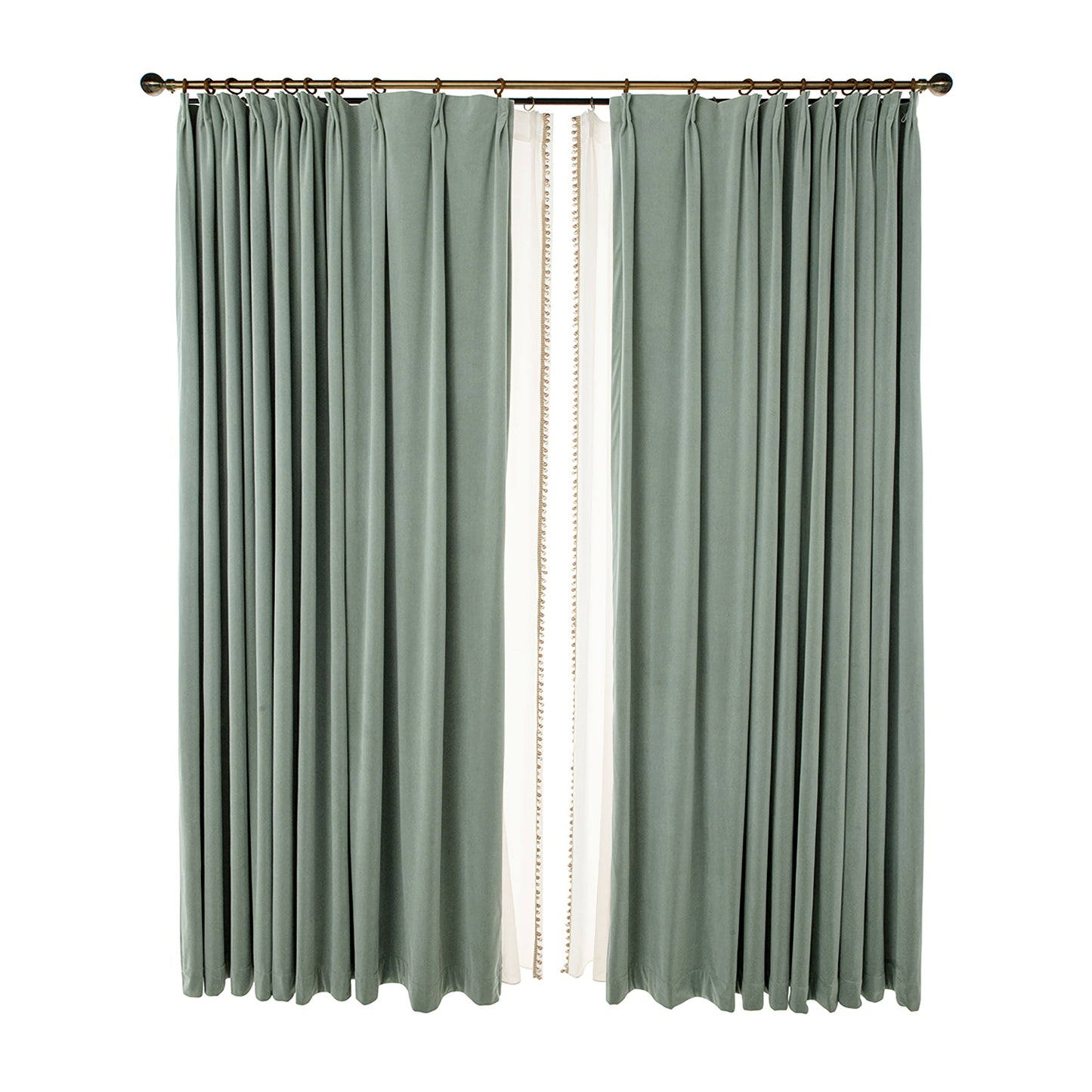 Pair of Mint Green Velvet Curtains, Bedroom Velvet Curtains, Living Room Pepper Mint Green Velvet Curtains, Custom Curtains
