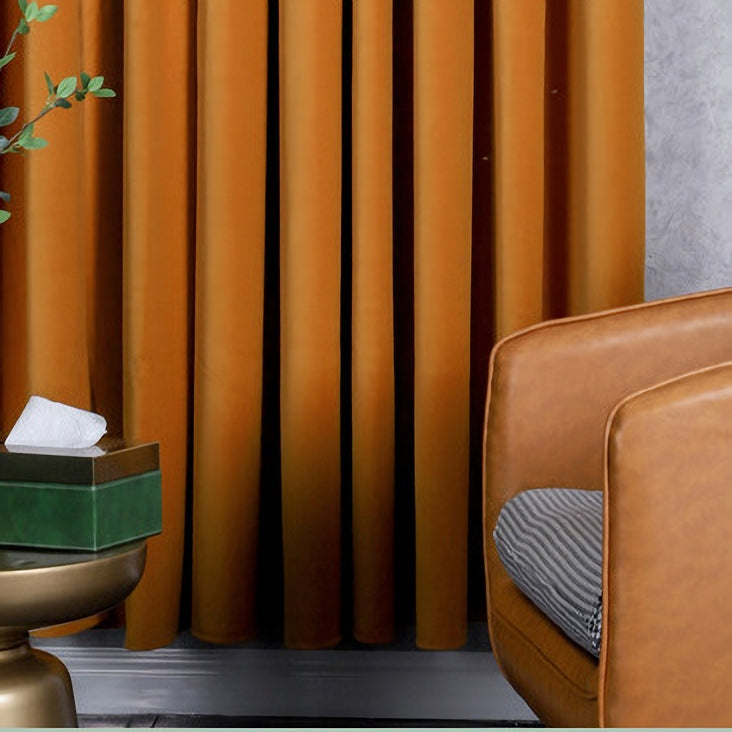 A pair of Heavy/Orange Velvet Curtains, Bedroom/ Living Room Velvet Curtains, Grommet or hook/ring hanging, Customizable extra long curtains