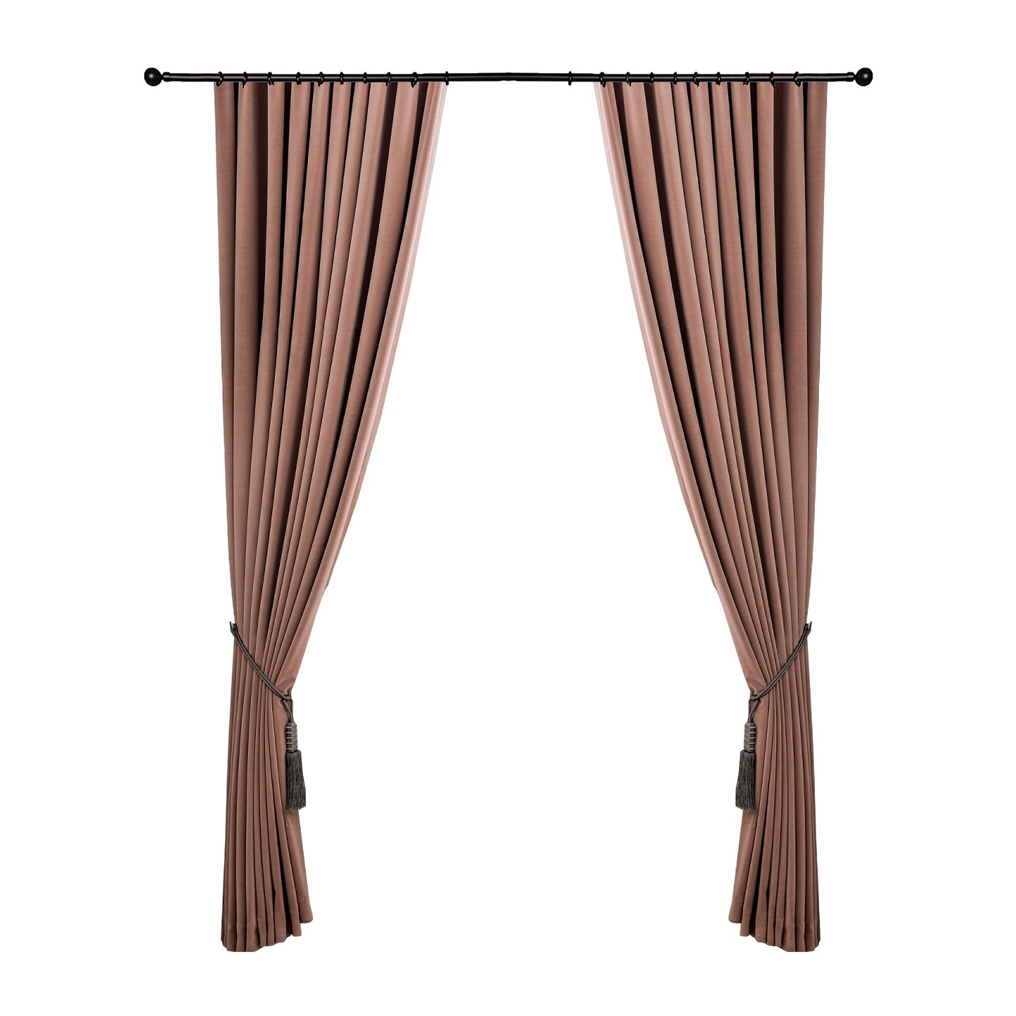 Set of 2 Dusty/Dirty Pink Velvet Curtains Fabric, Custom Any Size, Window Curtain Panel Drapes, Living & Bedroom Curtains, Custom Curtain