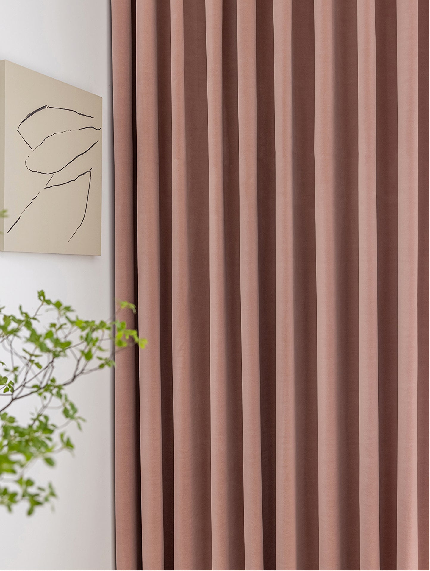 Set of 2 Dusty/Dirty Pink Velvet Curtains Fabric, Custom Any Size, Window Curtain Panel Drapes, Living & Bedroom Curtains, Custom Curtain