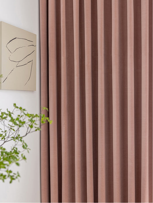 Set of 2 Dusty/Dirty Pink Velvet Curtains Fabric, Custom Any Size, Window Curtain Panel Drapes, Living & Bedroom Curtains, Custom Curtain