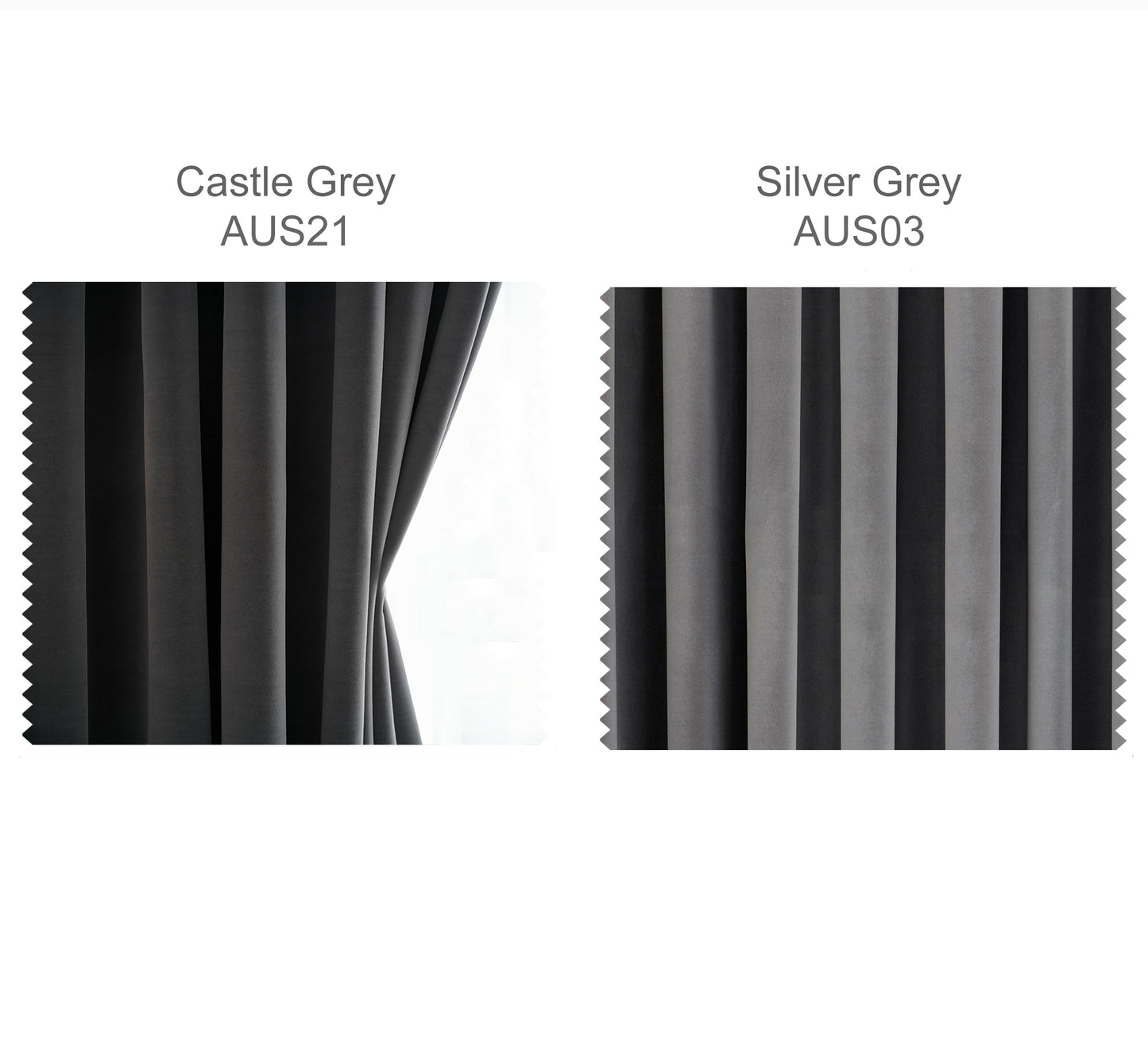 A pair of dark grey/charcoal grey/medium grey Luxury Velvet Curtains, Window Curtain Panel Drapes, Living/ Bedroom Curtains, Custom Curtain