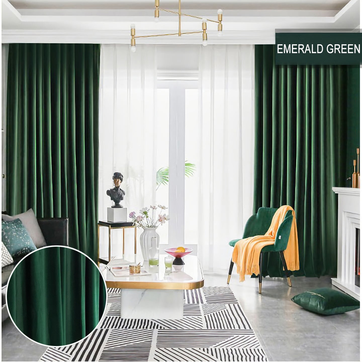 A pair of Heavy/Emerald Green Luxury Velvet Curtains, Window Curtain Panel Drapes,  Bedroom/Curtains for living room, Custom Curtain