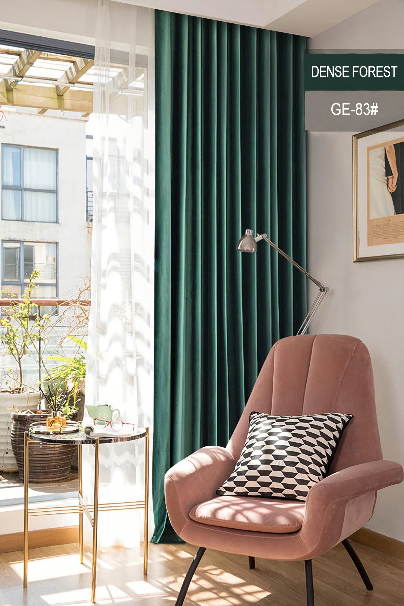 A pair of Forest /Emerald Green Luxury Velvet Curtains, Window Curtain Panel Drapes, Bedroom/Curtains for living room, Custom Curtain