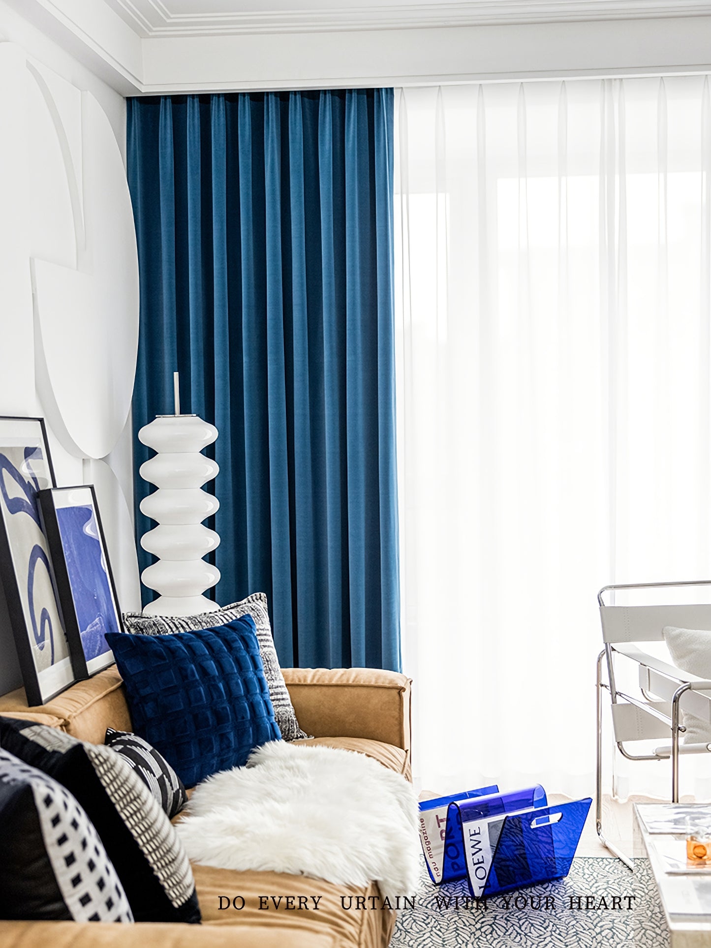 Pair of Luxury Velvet Curtains, Solid Color Curtains, Living & Bedroom Curtains, Custom Curtain, Rhone Blue Velvet Curtains, Velvet Drapes