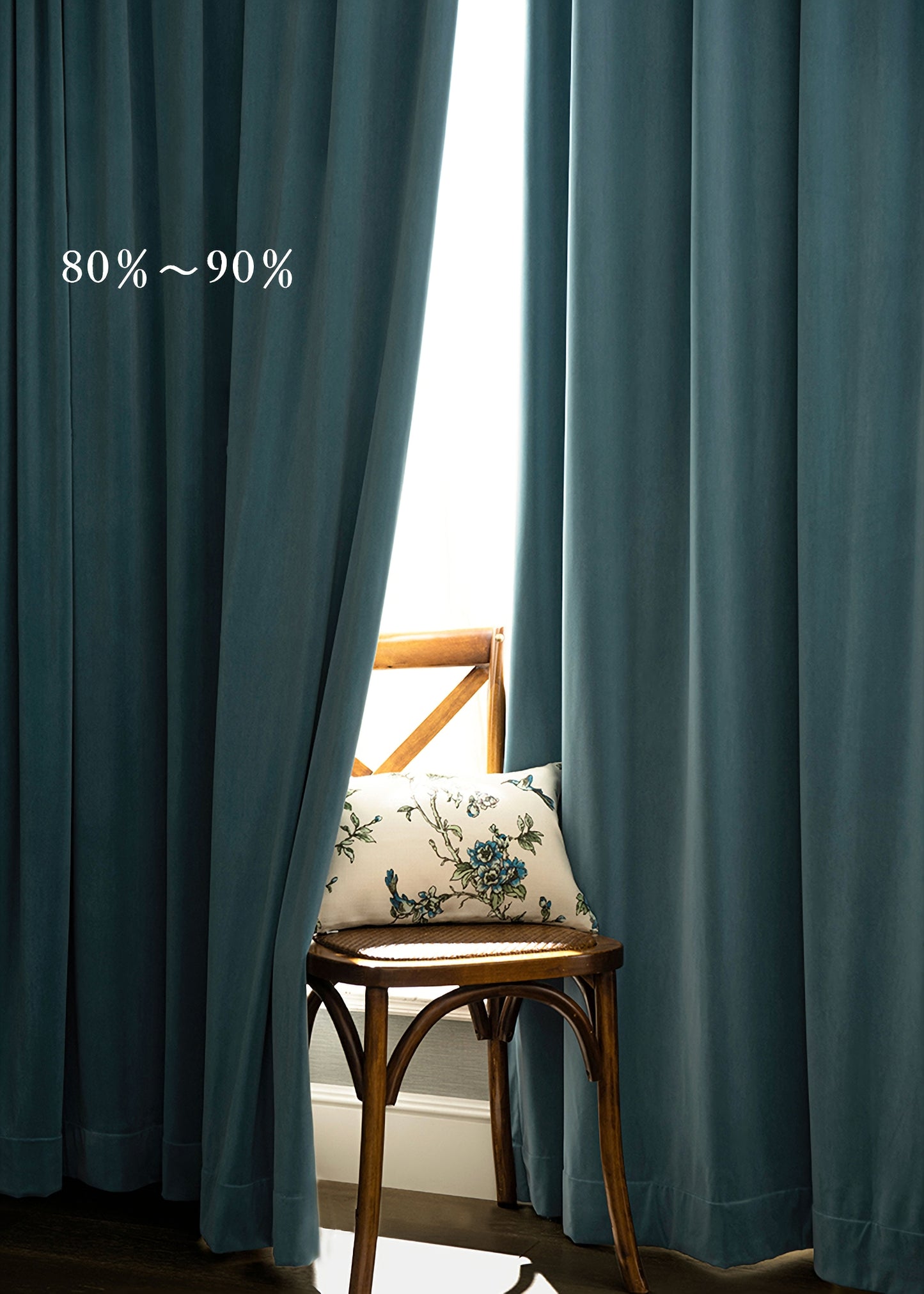A Pair of Blue Gray Velvet Curtains, Bedroom Velvet Curtains, Living Room Pepper Light Blue Velvet Curtains, Grommet pleated Custom Curtains