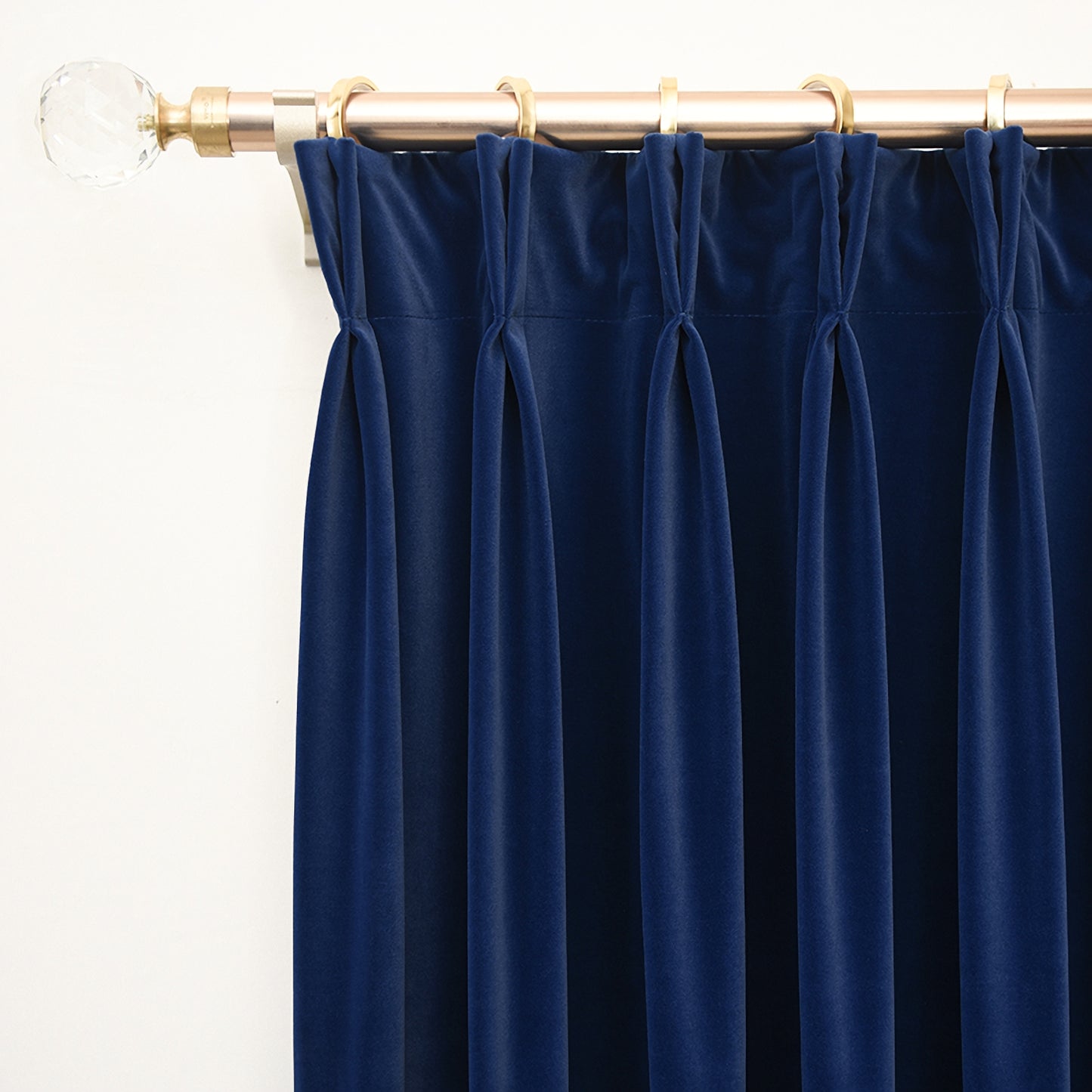 Pair of Cobalt Blue/Royal Blue Velvet Curtain, Bedroom/ Living Room Velvet Curtains, Pencil Pleats/Ring hanging  50“-75''-112'' width panels