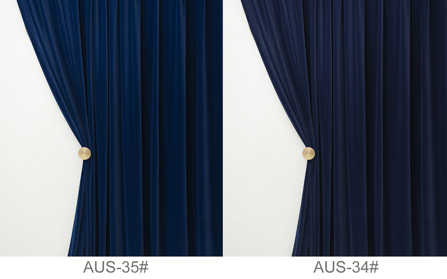 Pair of Cobalt Blue/Royal Blue Velvet Curtain, Bedroom/ Living Room Velvet Curtains, Pencil Pleats/Ring hanging  50“-75''-112'' width panels
