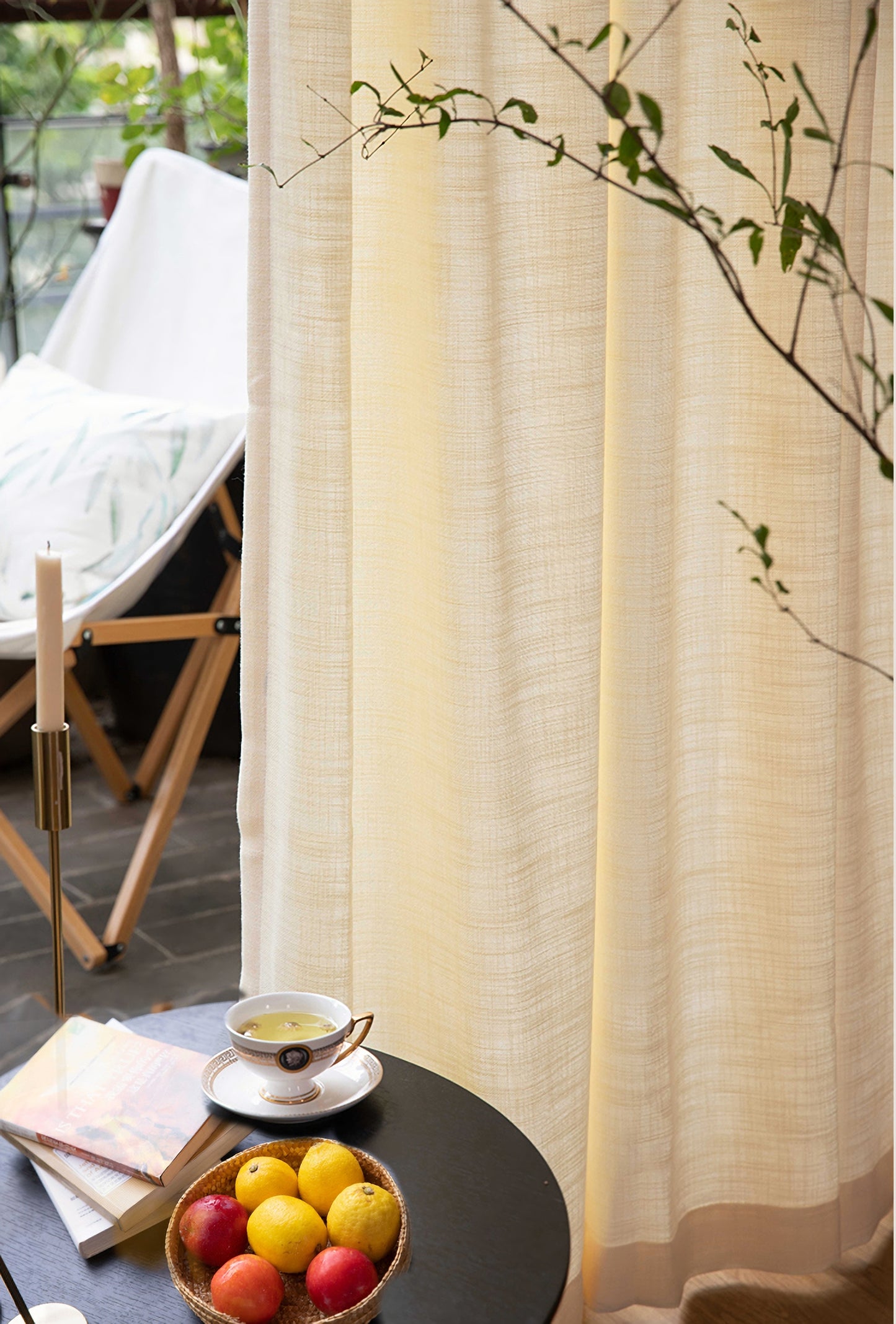 Pair of Heavyweight Beige Cotton Blend Curtain Panels-Pleated Drapery Panels-Custom Curtain Drapes-Custom Window Treatments