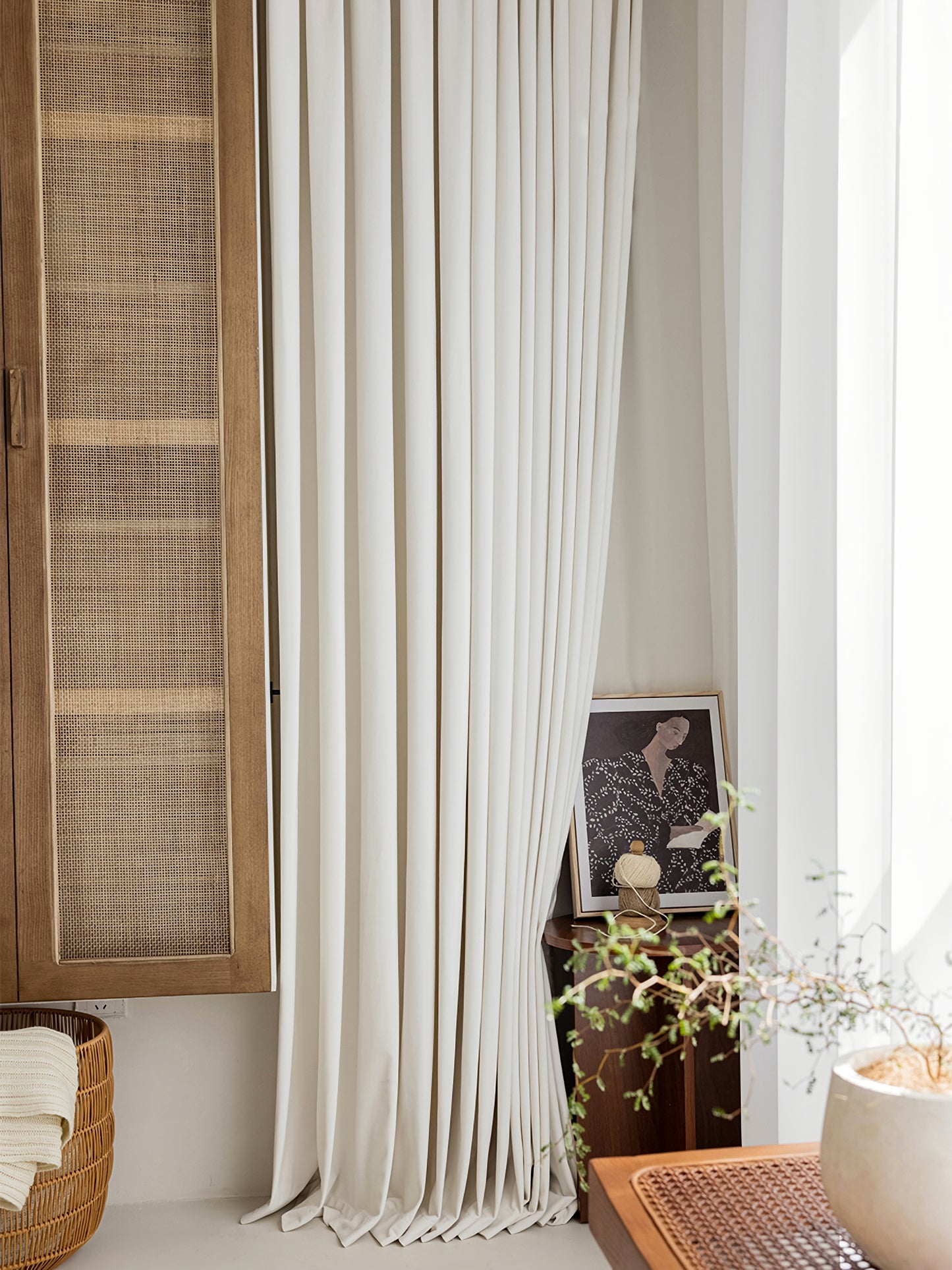 Pair of Ivory Velvet Curtains, off White Velvet Curtain, Window Curtain, Bedroom/Curtains for living room, Custom Curtains panels