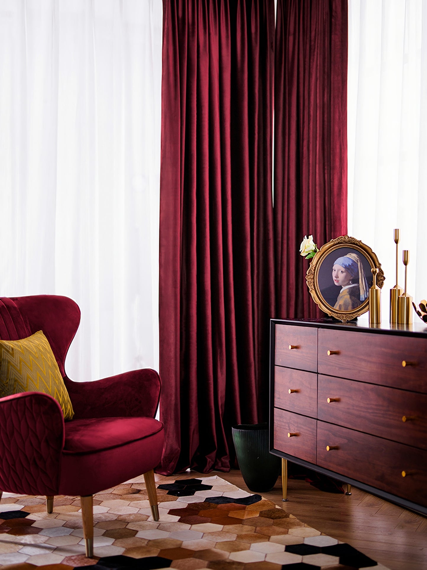 Luxury Wine Red/ Burgundy Velvet Curtains, Red Curtain Dark Red, Dark Maroon Curtains For Living Room, Bedroom Curtains, Custom Curtains