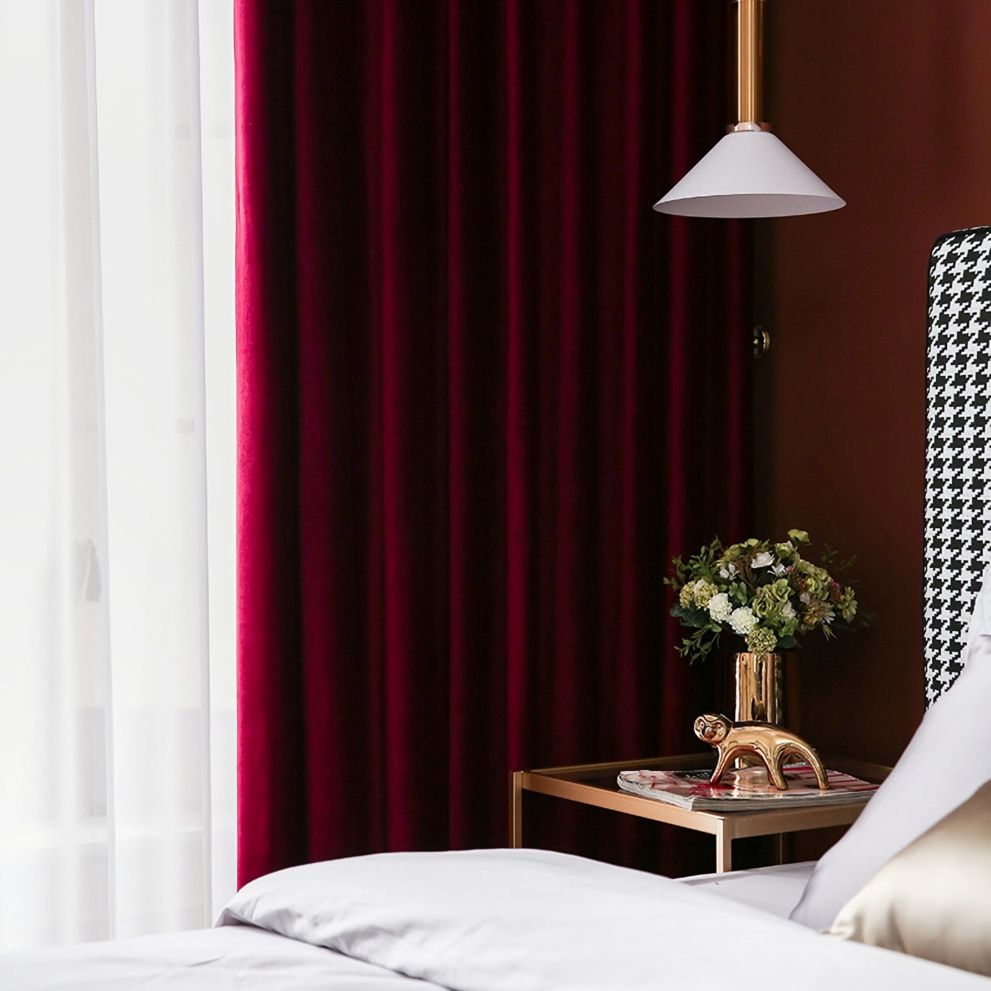 Pair of /Burgundy Red/Wine Velvet Curtains Fabric, Custom drapes, Custom curtains, window curtain panels, Heavy Weight, Any Size Curtain
