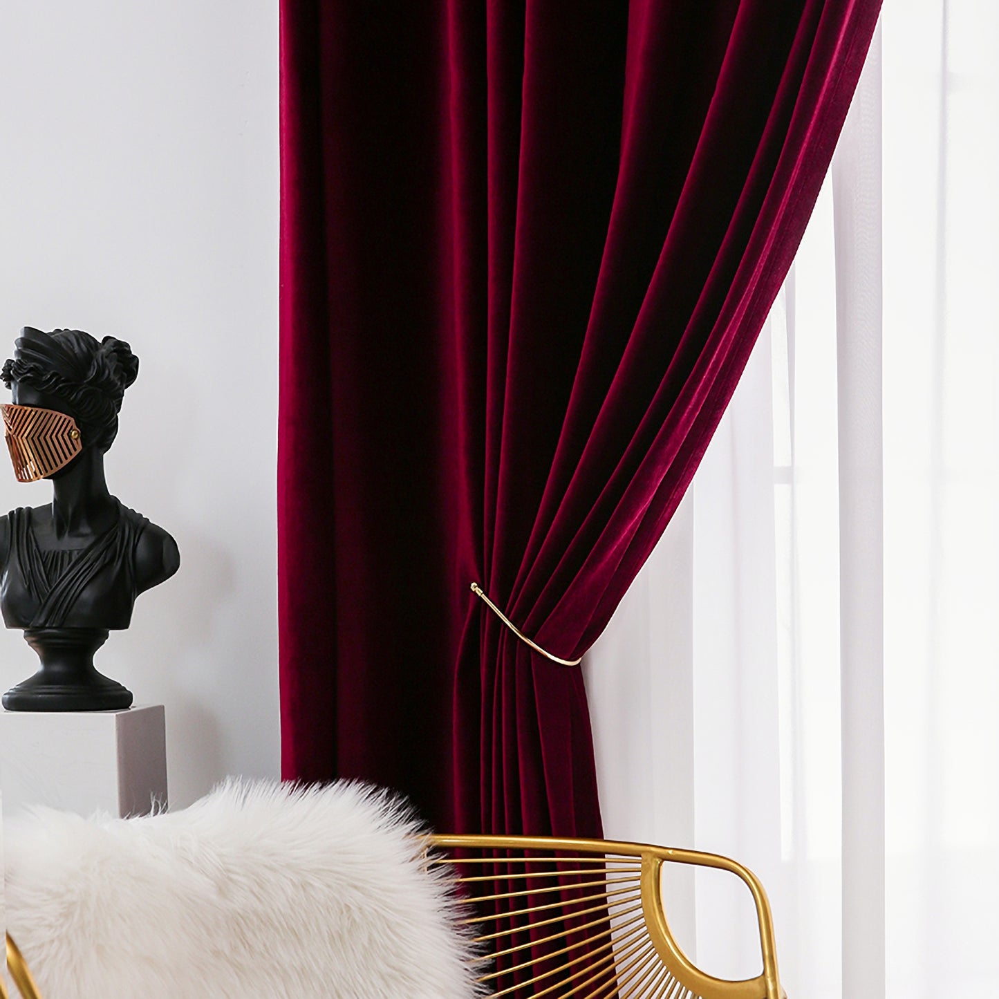 Pair of /Burgundy Red/Wine Velvet Curtains Fabric, Custom drapes, Custom curtains, window curtain panels, Heavy Weight, Any Size Curtain