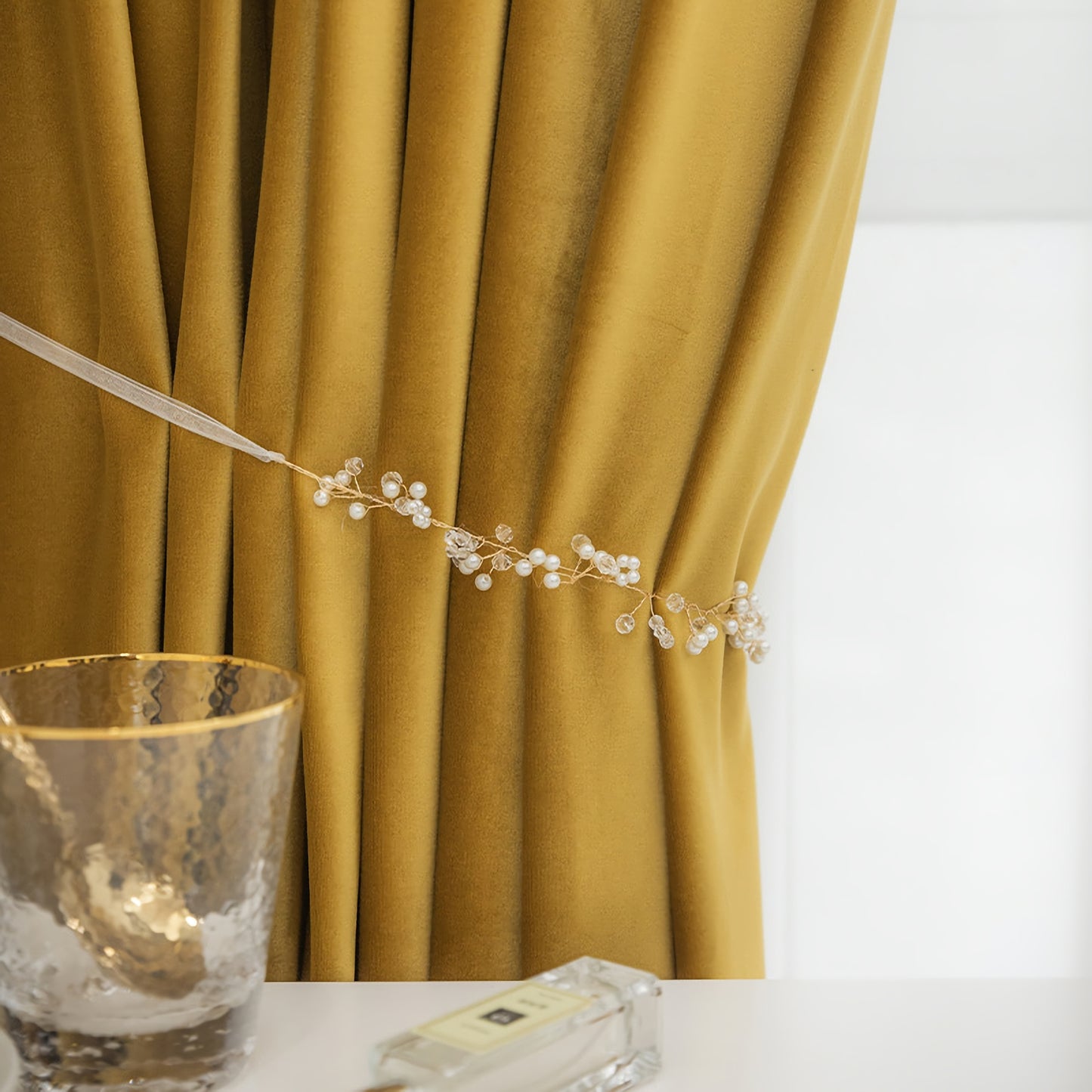 Pair of Solid Yellow Velvet Curtain Panel, Velvet Look Drape Drapes for living room, Rod Pocket or Grommet/Eyelet heading, Custom Curtain