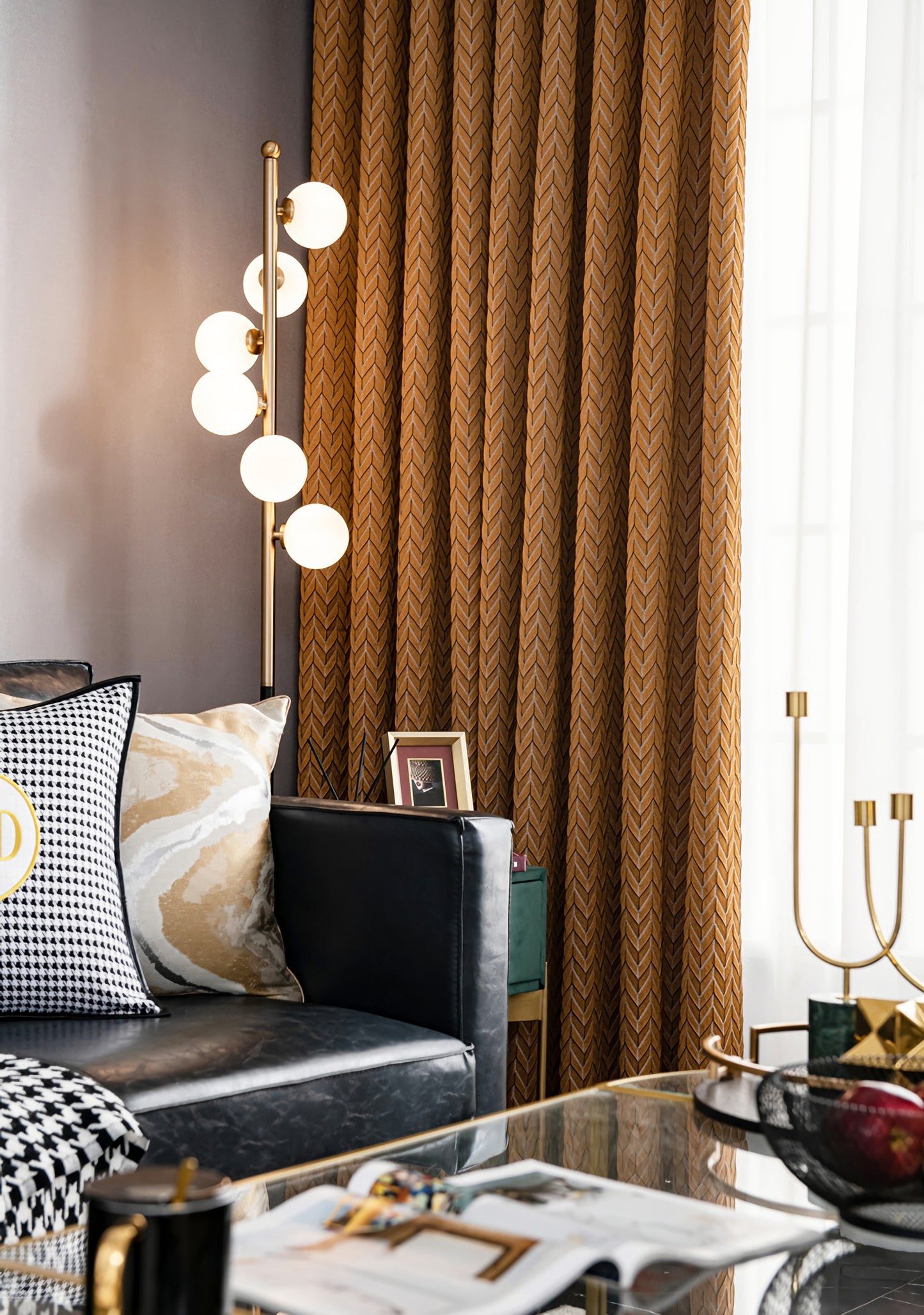 Pair of Bohemian Gold Yellow Jacquard Curtain Panel Bedroom/Living Room Curtains Custom Curtains Window Panel Drapes Custom Any Size Curtain