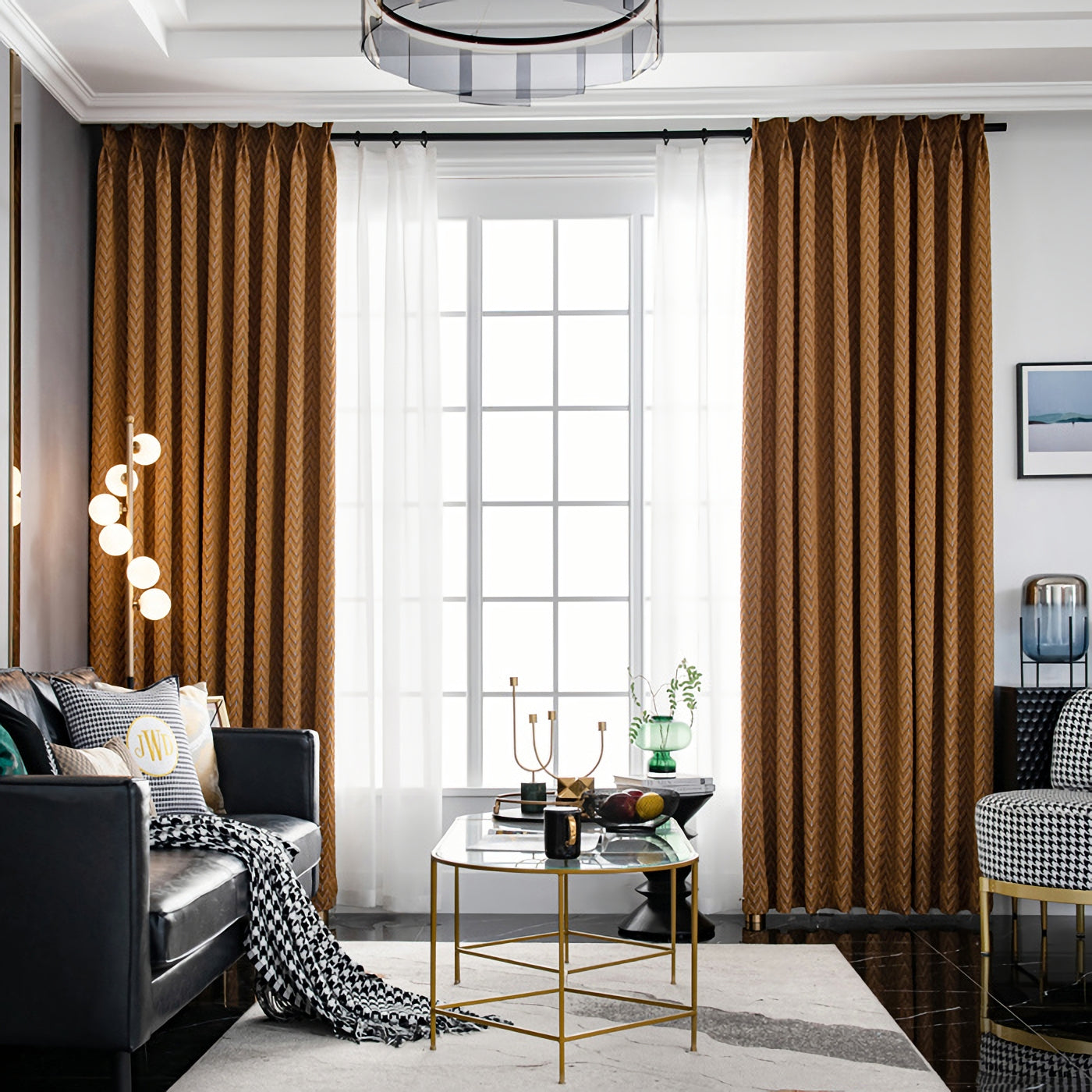 Pair of Bohemian Gold Yellow Jacquard Curtain Panel Bedroom/Living Room Curtains Custom Curtains Window Panel Drapes Custom Any Size Curtain
