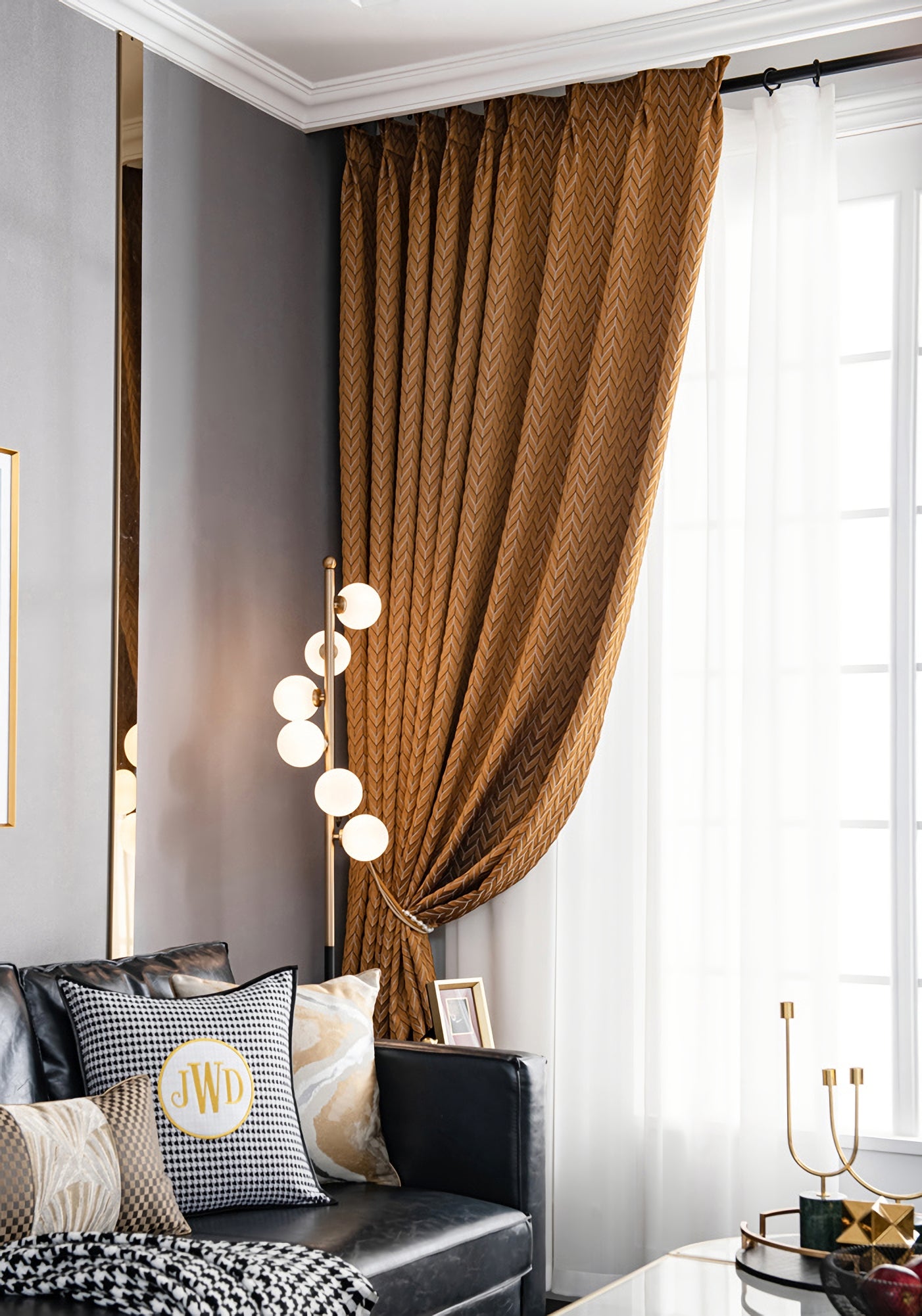 Pair of Bohemian Gold Yellow Jacquard Curtain Panel Bedroom/Living Room Curtains Custom Curtains Window Panel Drapes Custom Any Size Curtain