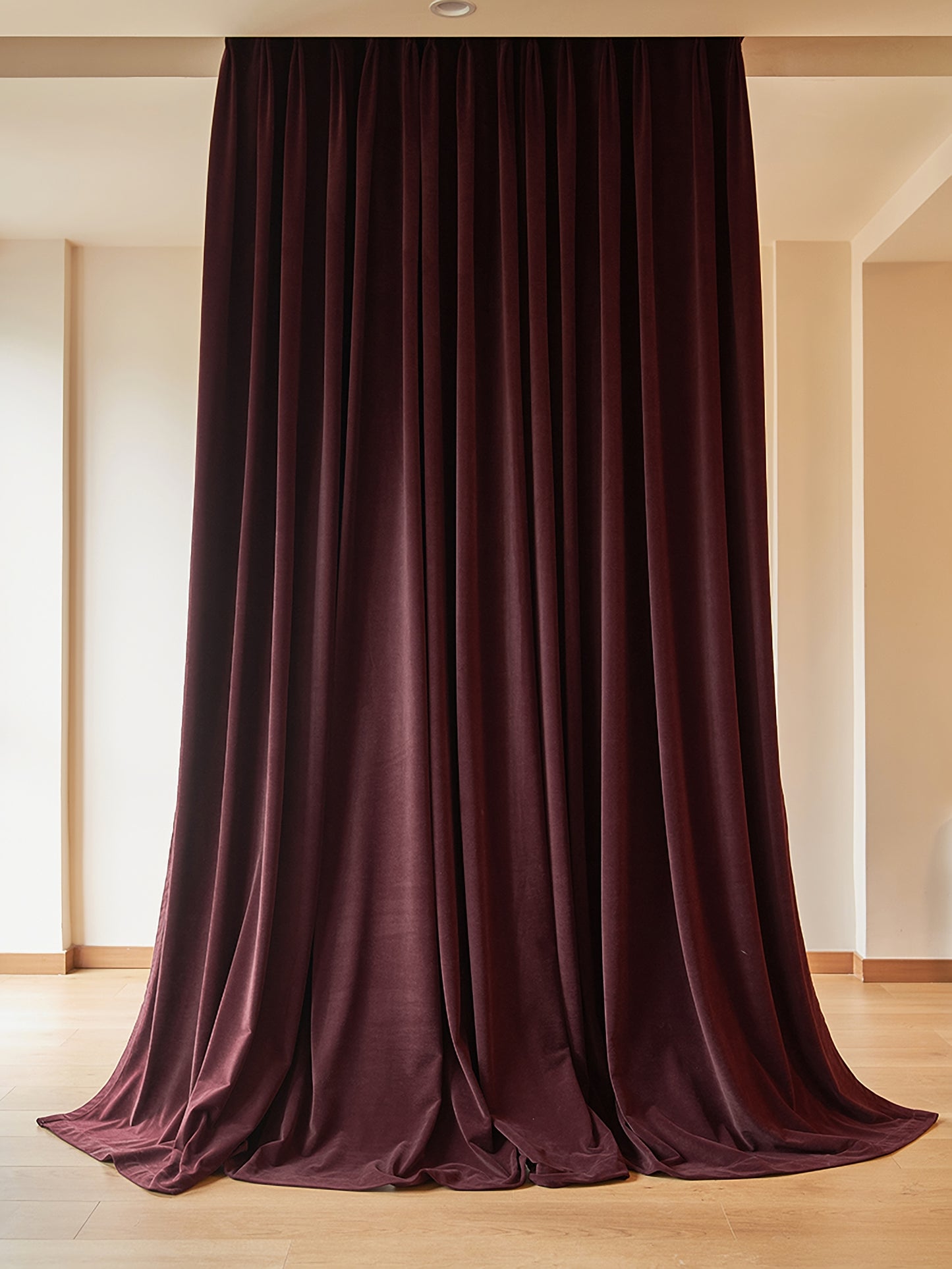 Pair of Jujube red Velvet Curtain/ panel, Dark red Bedroom Velvet Curtains, Living Room Velvet drapes, Waltz Red Extra Long Custom Curtains