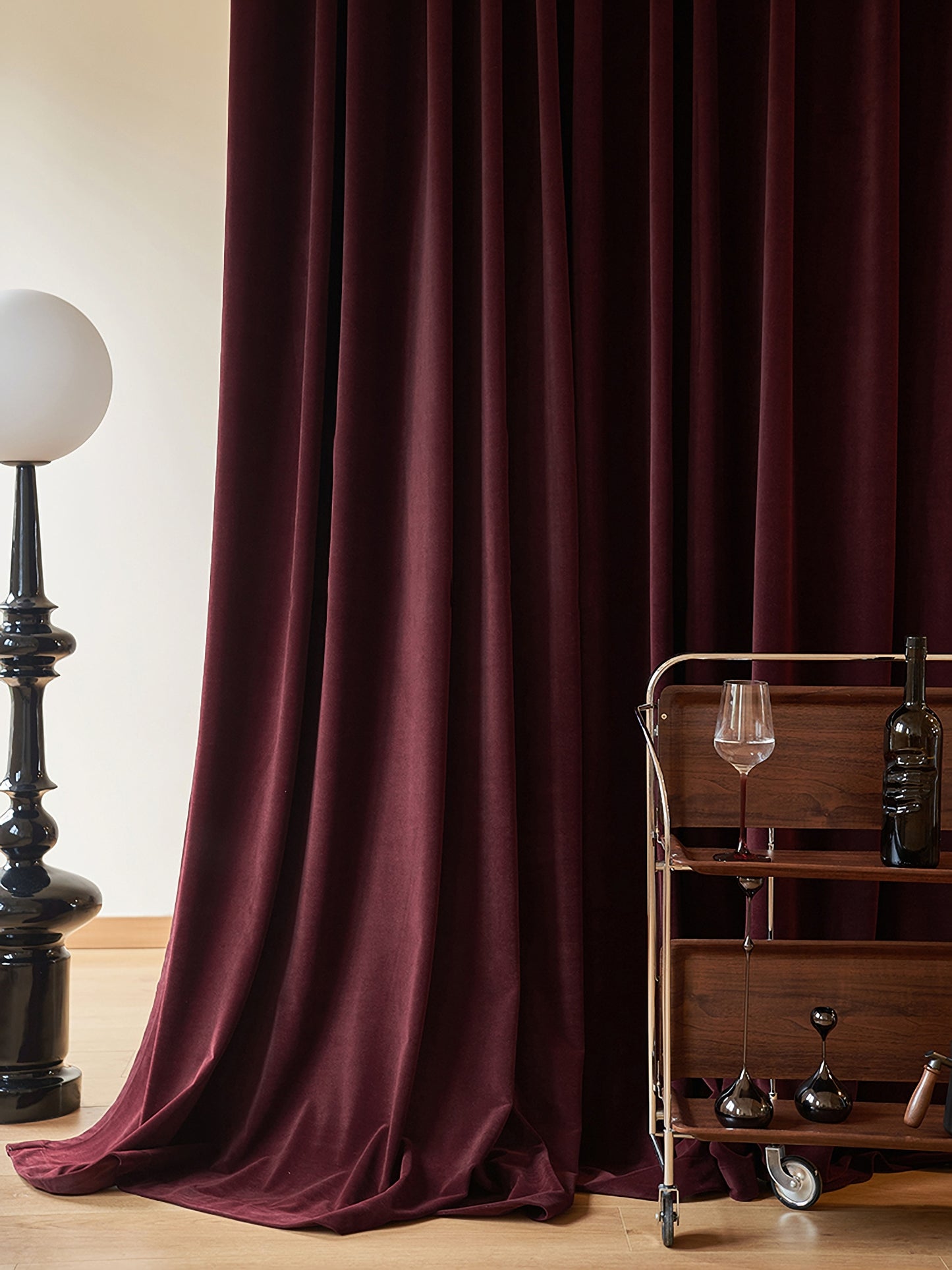 Pair of Jujube red Velvet Curtain/ panel, Dark red Bedroom Velvet Curtains, Living Room Velvet drapes, Waltz Red Extra Long Custom Curtains