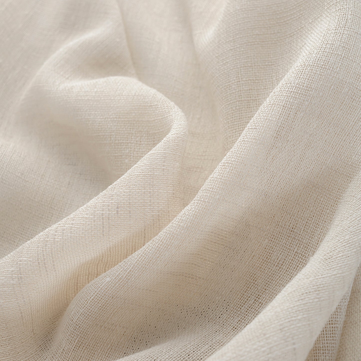 A Pair of Off-white Linen blend Sheer Curtain Voile Panels - ANY SIZE - Bird Figure Embroidered trim Custom Sheer Curtains Made To Order