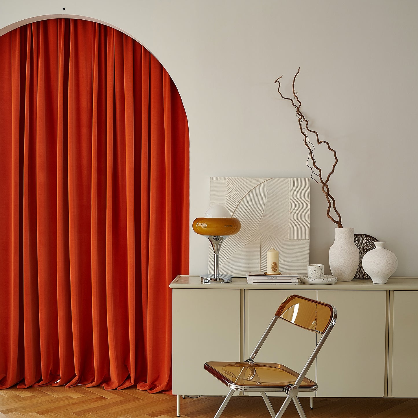 Pair of Bright orange Luxury Velvet Curtains, Grommet Window Curtain Drapes, Bedroom/Curtains for living room, Custom Extra-long panels