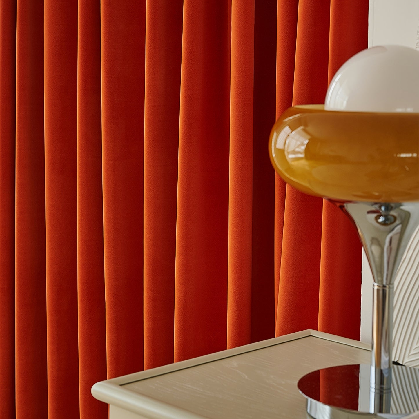 Pair of Bright orange Luxury Velvet Curtains, Grommet Window Curtain Drapes, Bedroom/Curtains for living room, Custom Extra-long panels