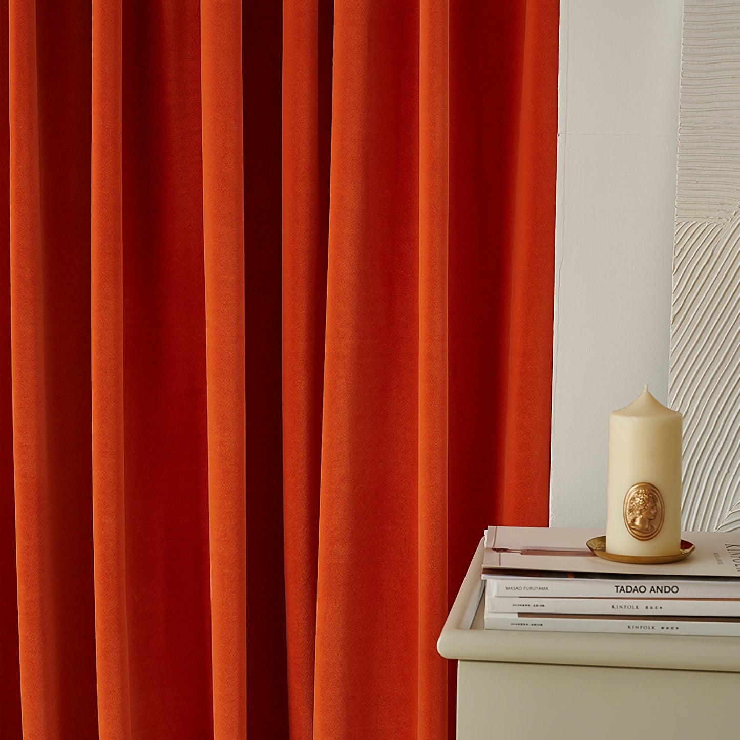 Pair of Bright orange Luxury Velvet Curtains, Grommet Window Curtain Drapes, Bedroom/Curtains for living room, Custom Extra-long panels