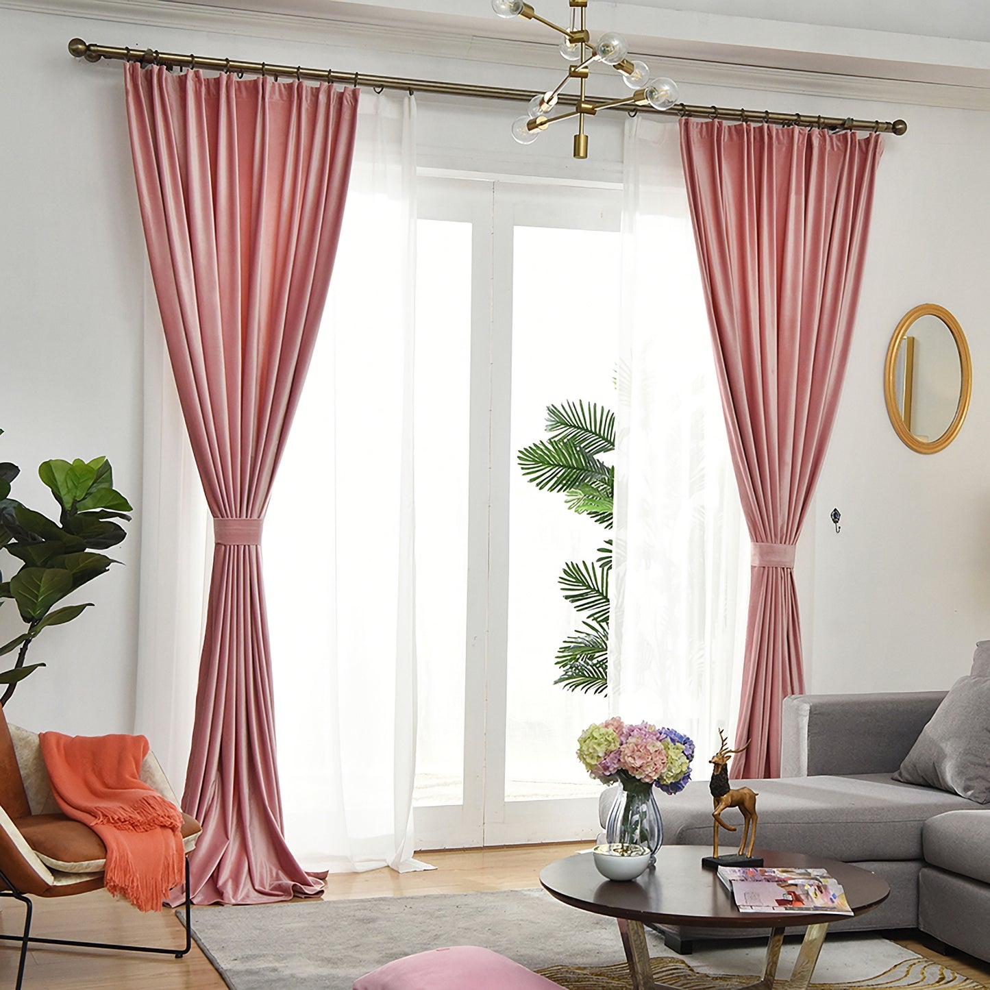 A Pair of Blush Pink Velvet Curtains, Curtains Girl, Bedroom Velvet Curtains, Living Room Velvet Curtains, Custom Window Curtains Panels