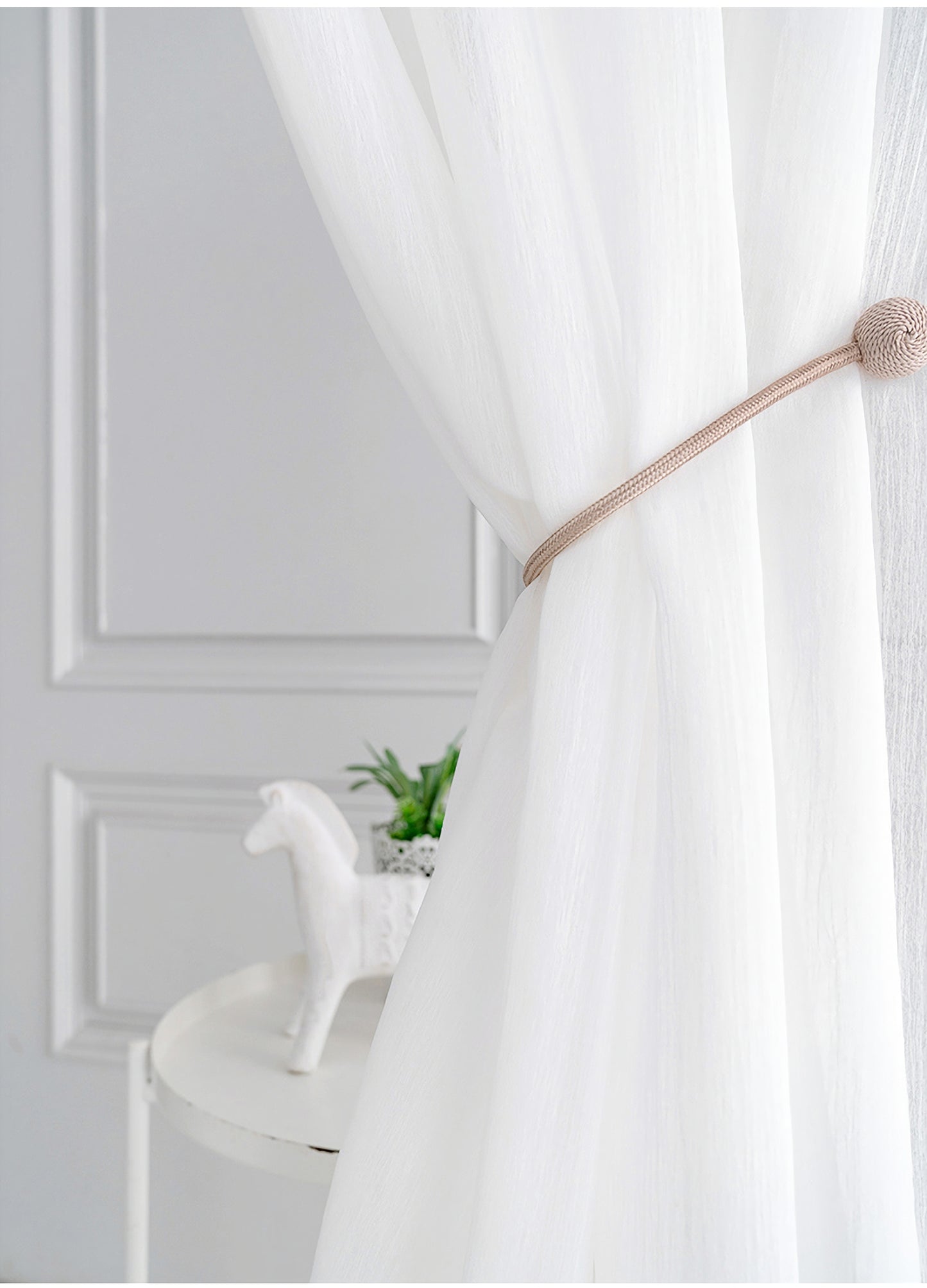 Set of 2 Panels White Soft Sheer curtain Panels, ANY SIZE - Double-layer voile curtain Window Curtains Custom Sheer Curtains Made To Order