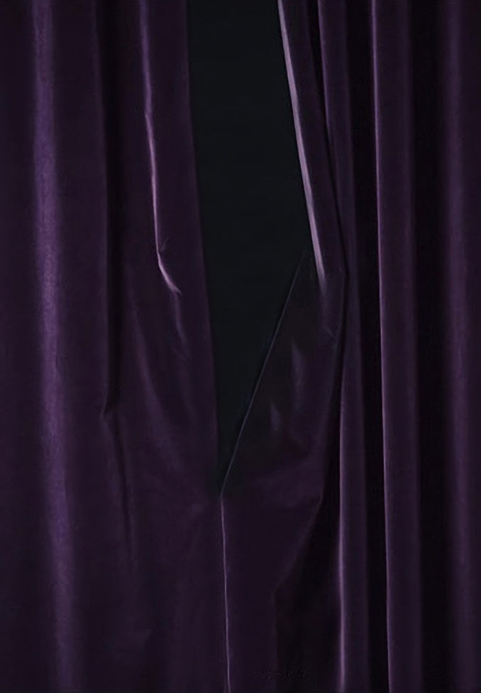 A Pair of Black Currant/Dark Purple Velvet Curtains, Bedroom Velvet Curtains, Living of Room, Eggplant Velvet Panels/drape, Custom Curtains