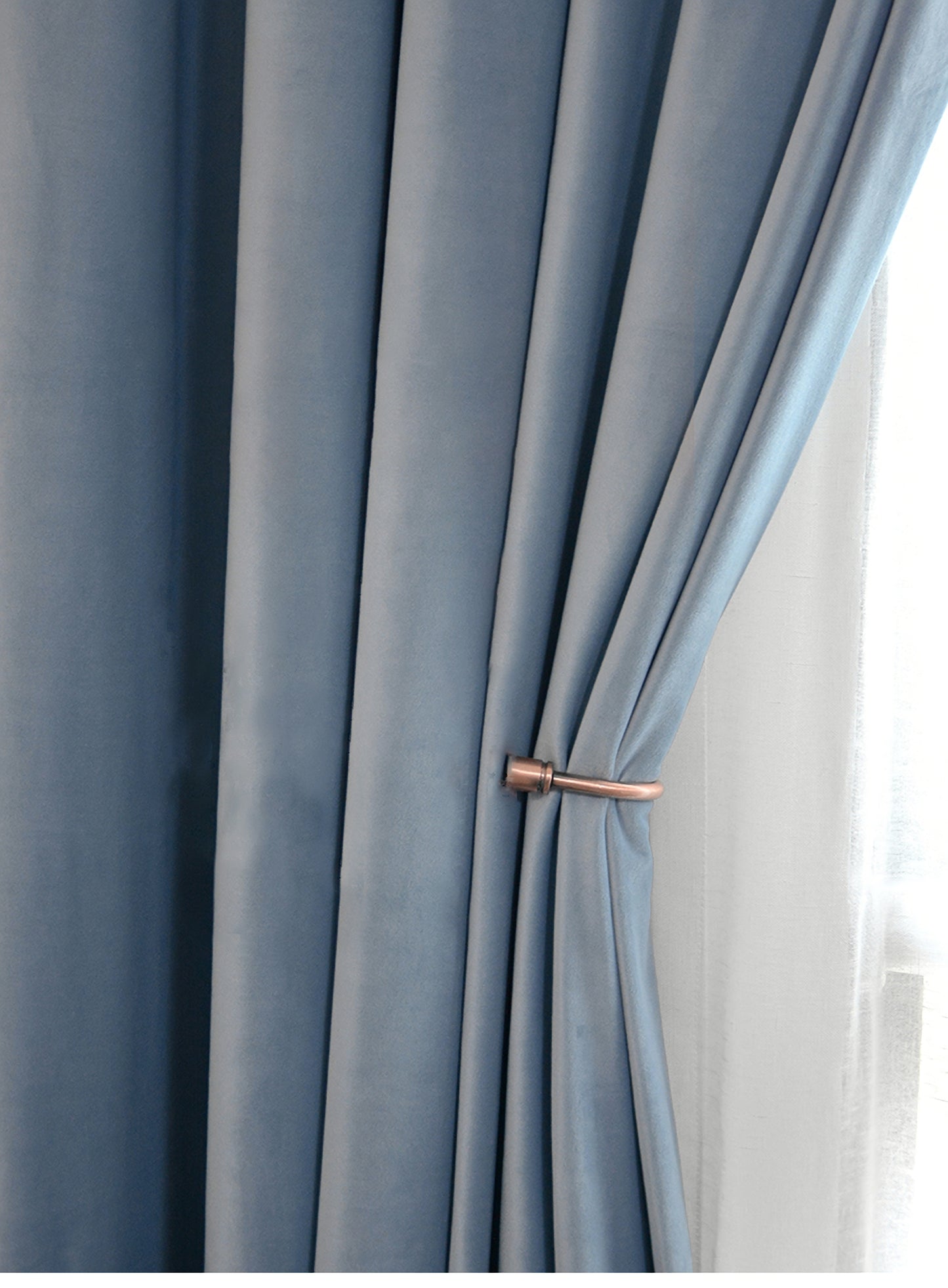 Pair of Baby Blue Velvet Curtains, Light Blue Bedroom Velvet Curtains, Sky blue/Soft Blue Living Room Velvet Curtains, Custom Curtains