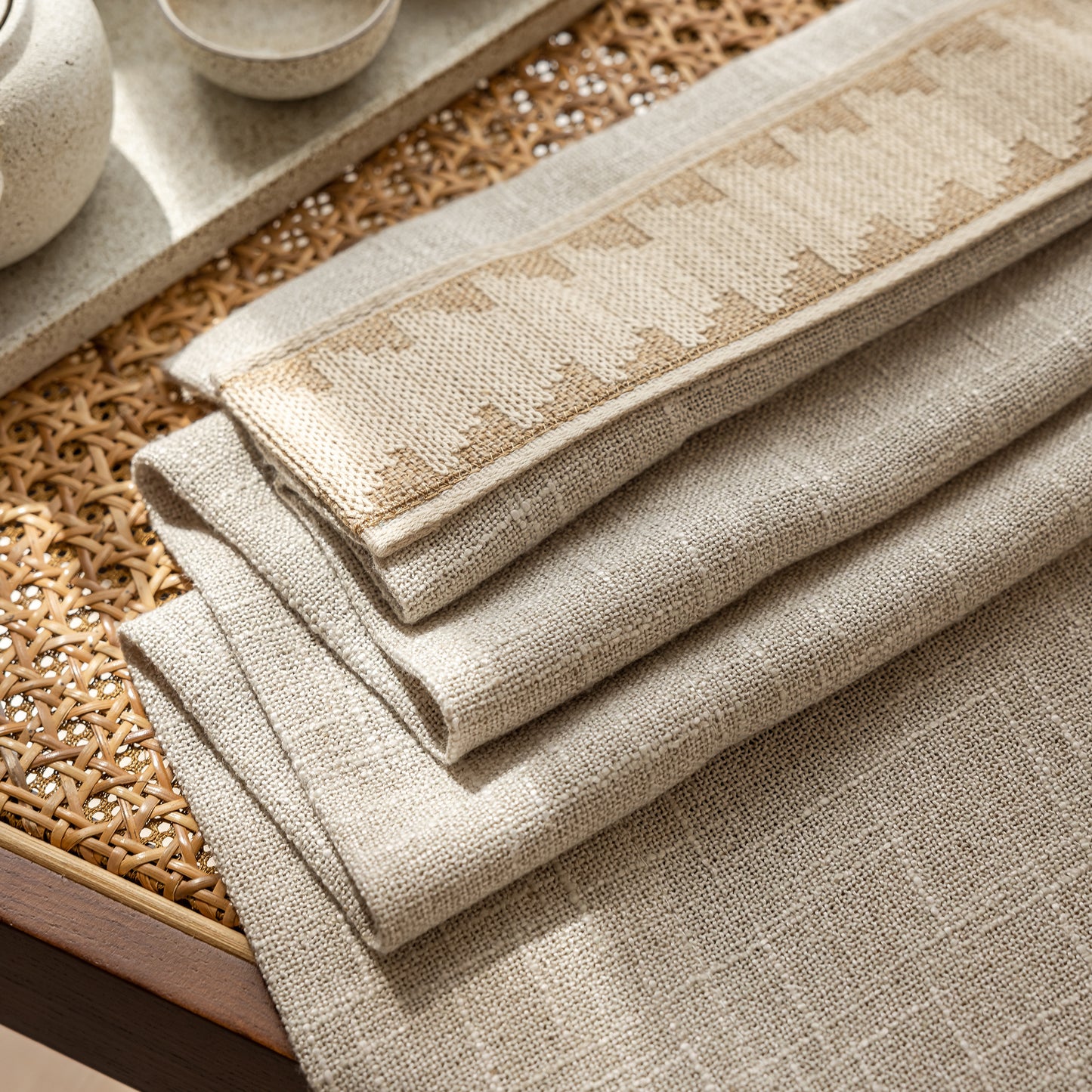 Pair of Oatmeal Decorative curtains drapery panels, Trim custom curtains, Bedroom curtains for living room, Window Curtain Draperies