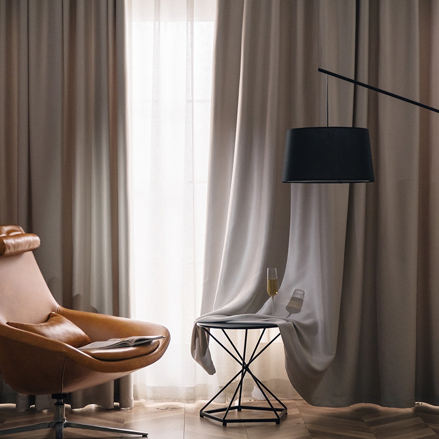 Pair of Premium Beige Velvet Curtains, Brown Velvet Curtains, Solid Color Curtains, Living & Bedroom Curtains, Custom Curtain