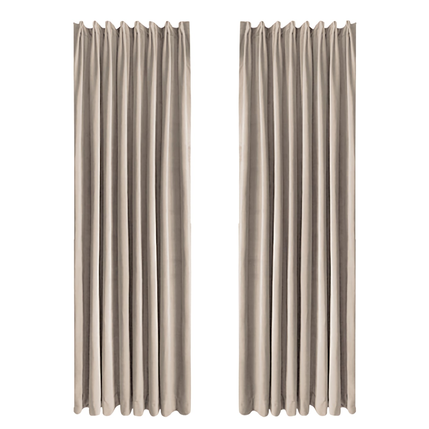 Pair of Premium Beige Velvet Curtains, Brown Velvet Curtains, Solid Color Curtains, Living & Bedroom Curtains, Custom Curtain